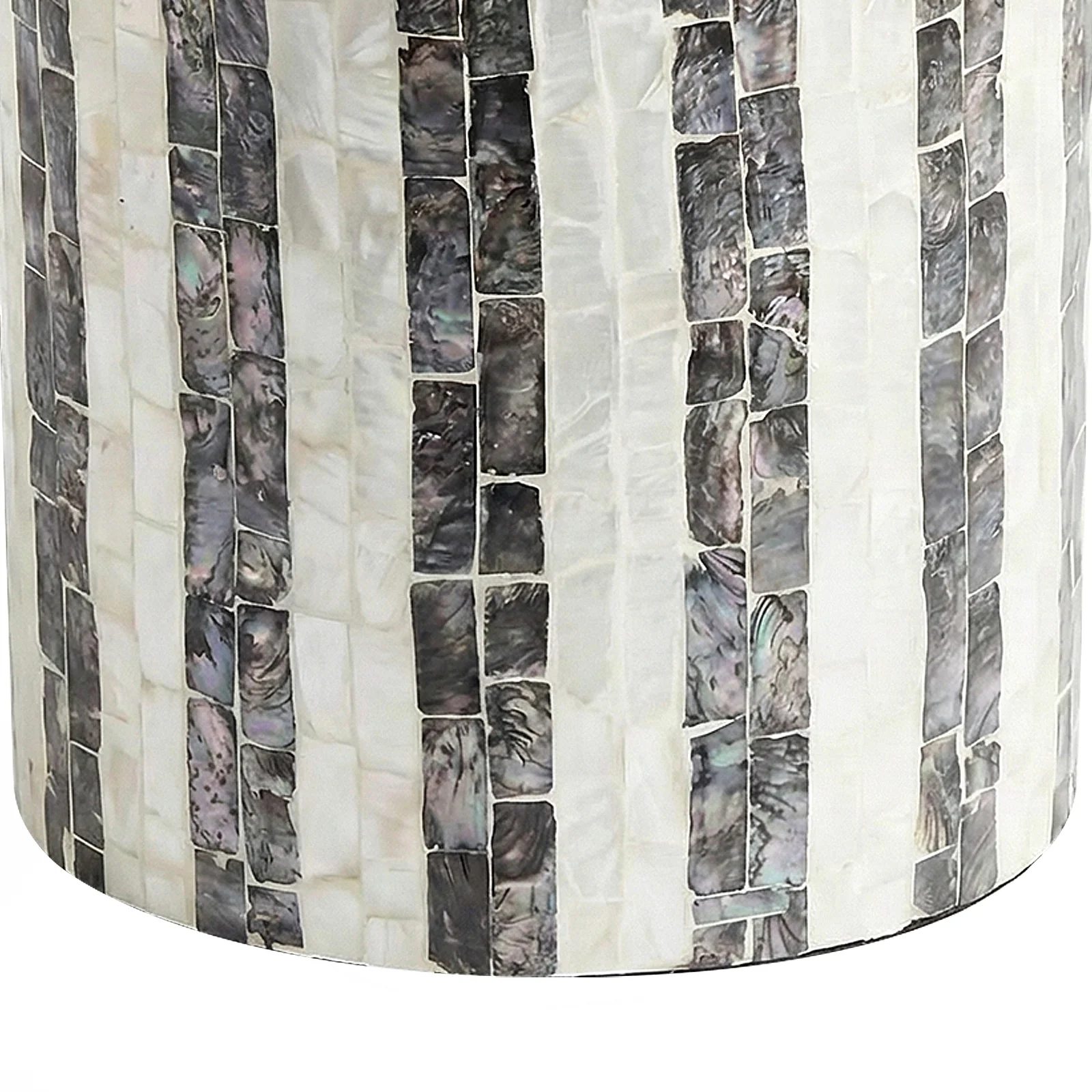 Solea Mother of Pearl Cylinder Side Table in Mocha Cream - Image 4
