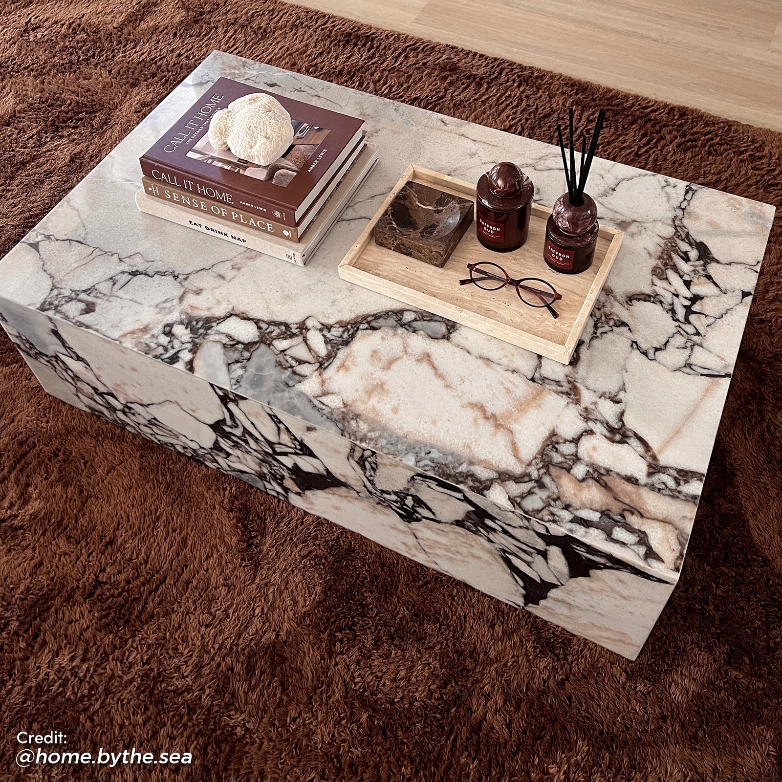 Solene 100cm Coffee Table in Real Blue Galaxy Marble - Image 9