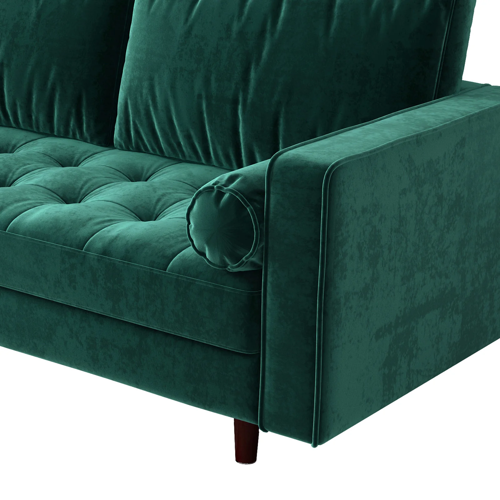 Sollia 3-Seater Velvet Fabric Sofa in Forest Green - Image 8