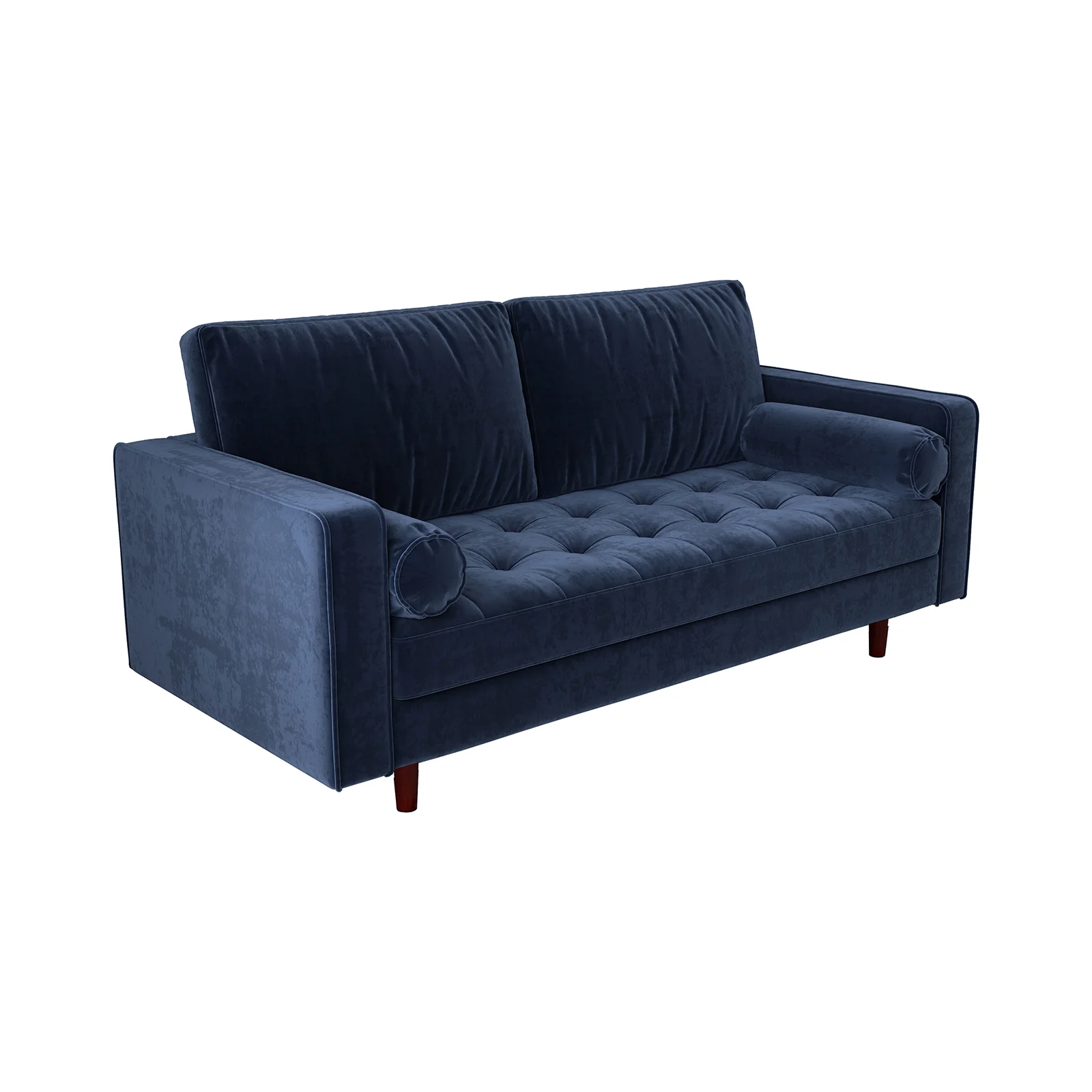 Sollia 3-Seater Velvet Fabric Sofa in Navy Blue - Image 6