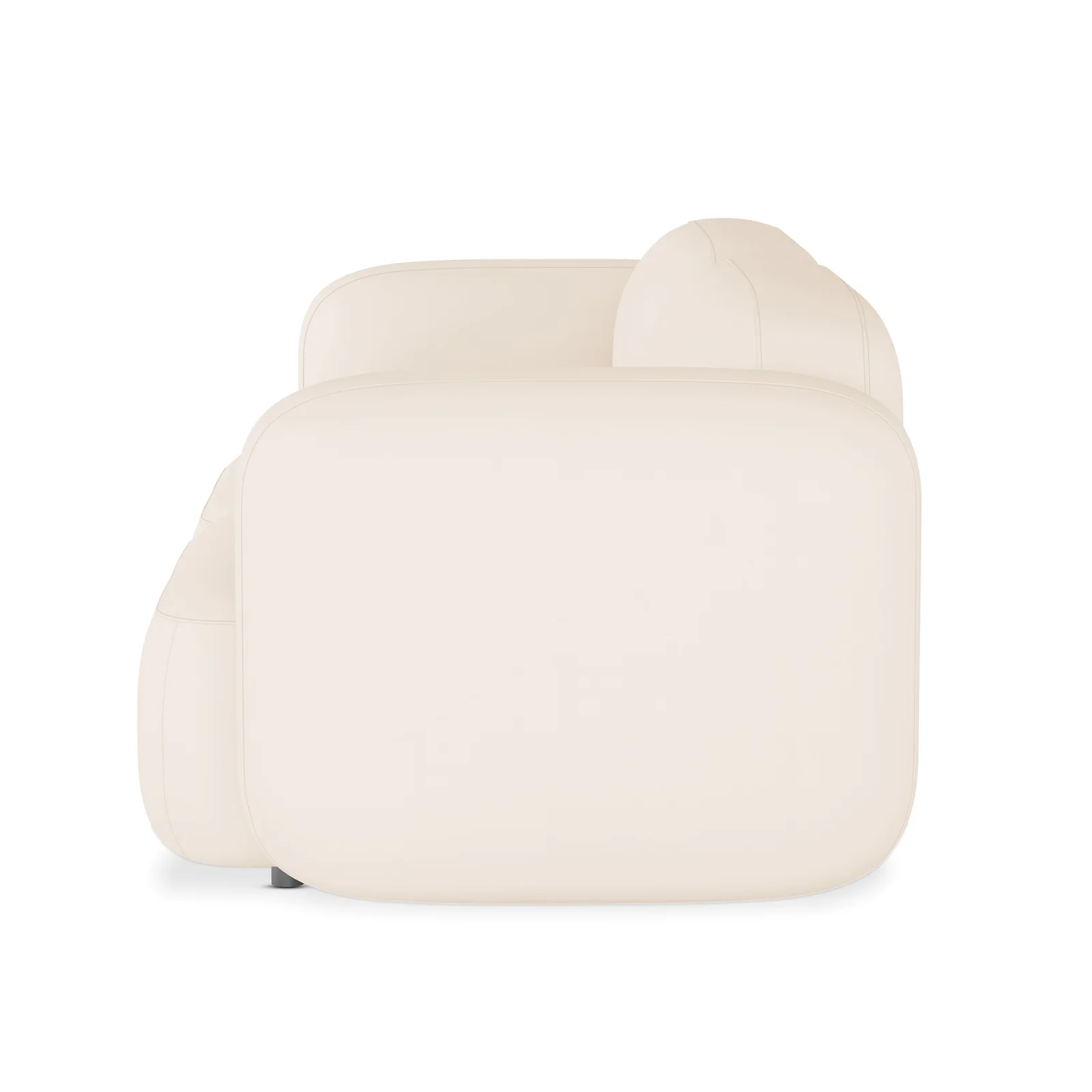 Soraya 2 Seater Velvet Sectional Sofa in Cream White - Image 6