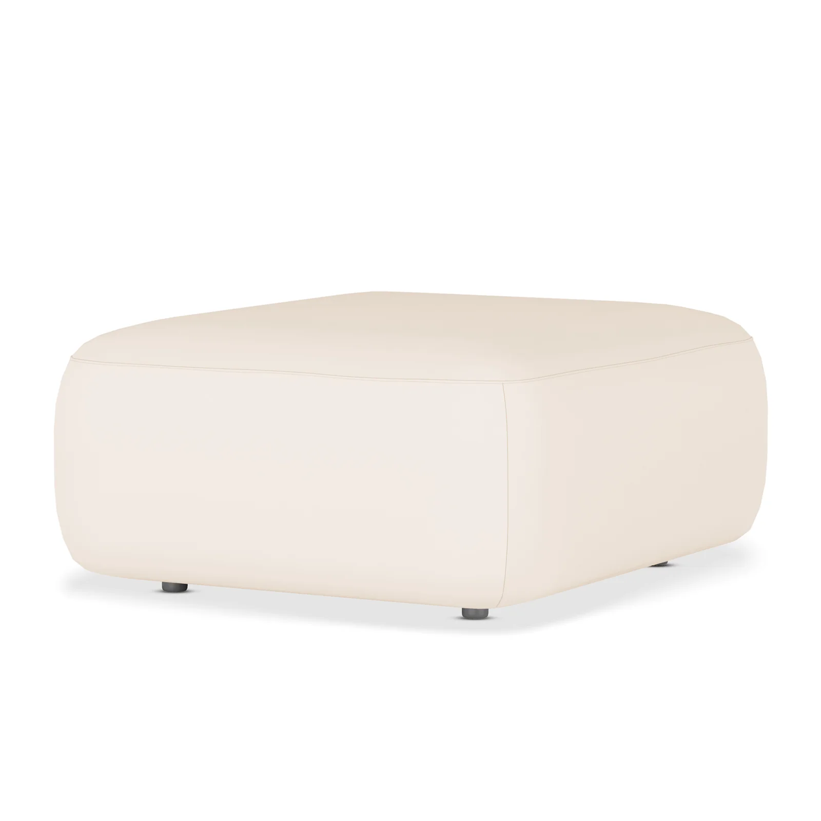 Soraya Velvet Fabric Ottoman in Cream White