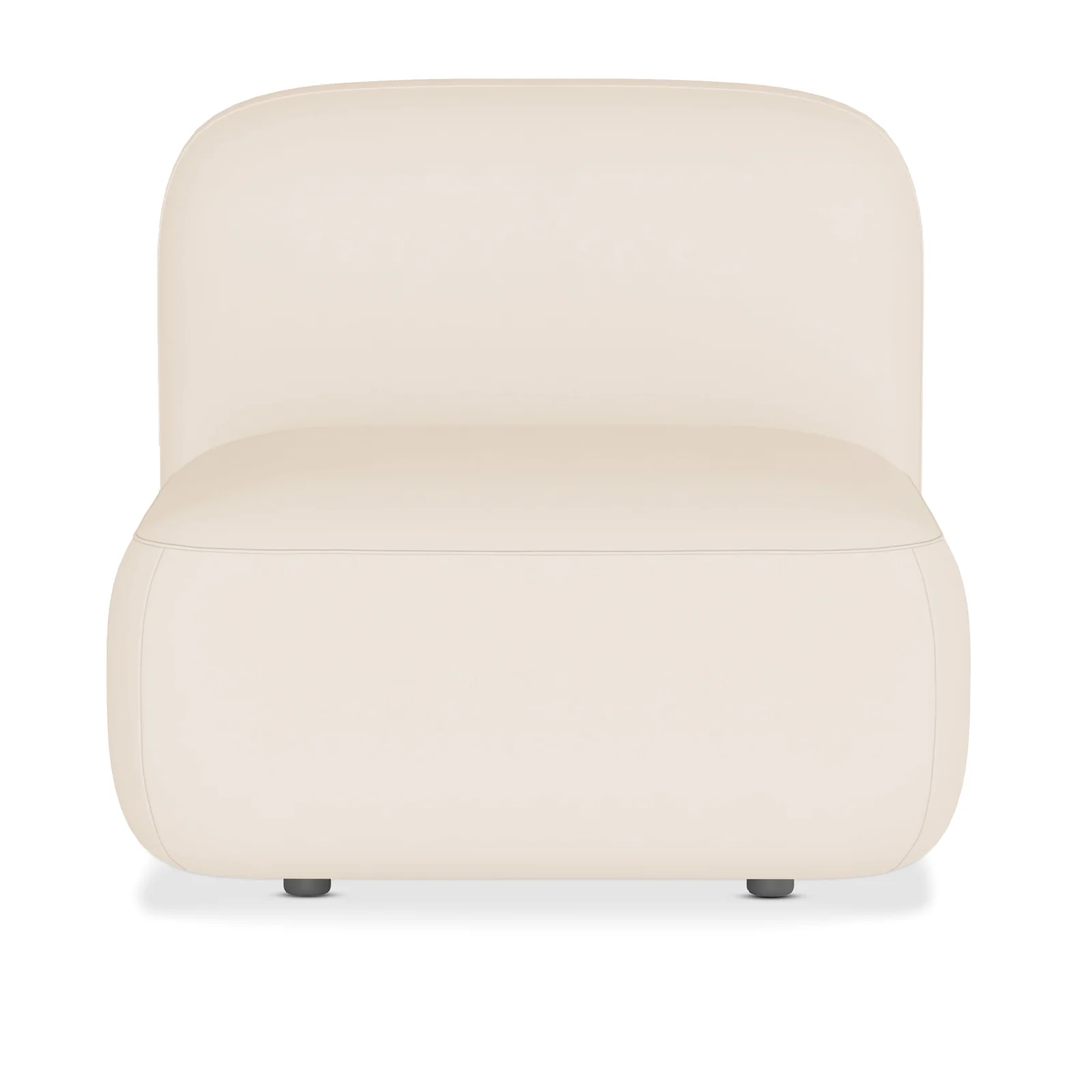 Soraya Velvet Sectional Single Sofa in Cream White - Image 4