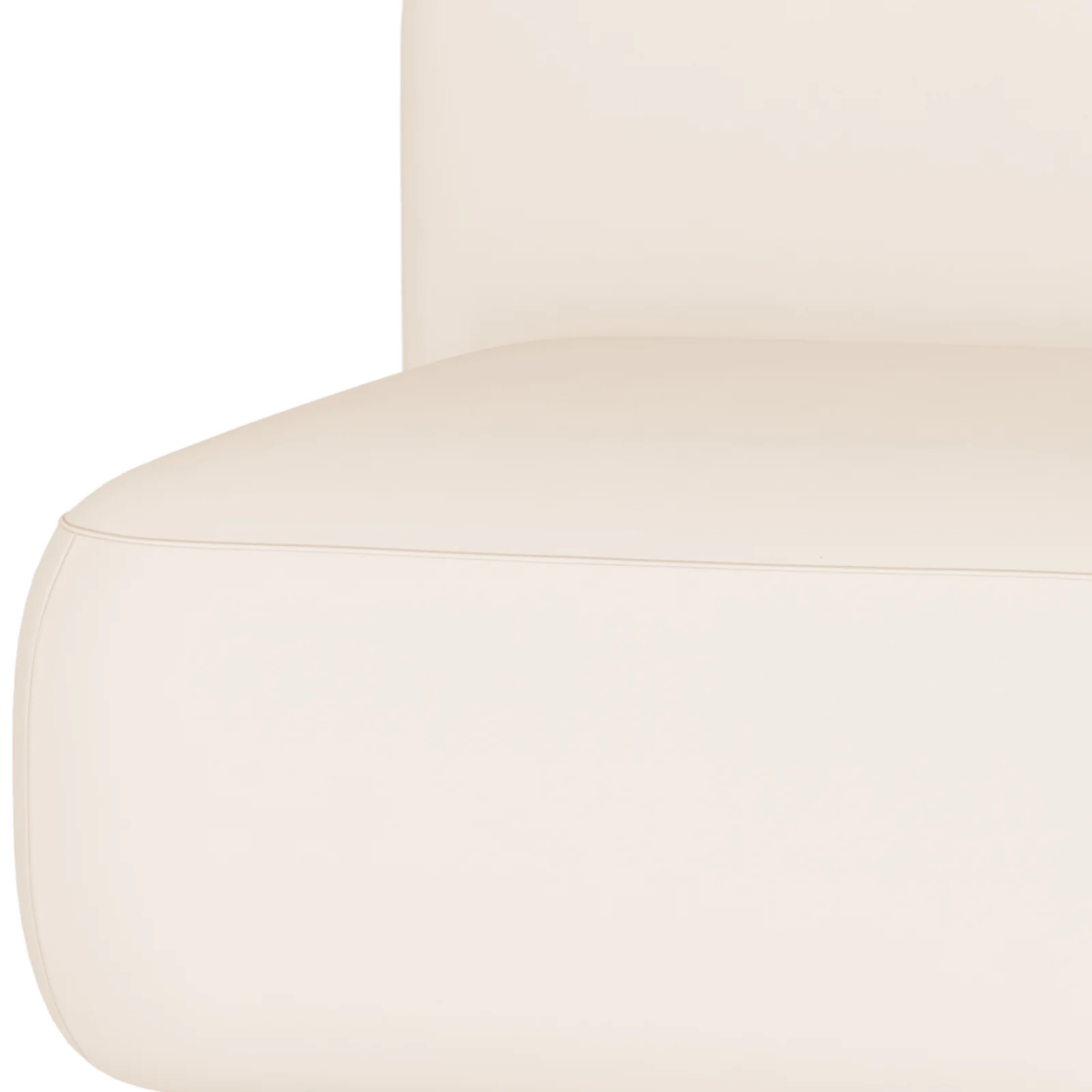 Soraya Velvet Sectional Single Sofa in Cream White - Image 7