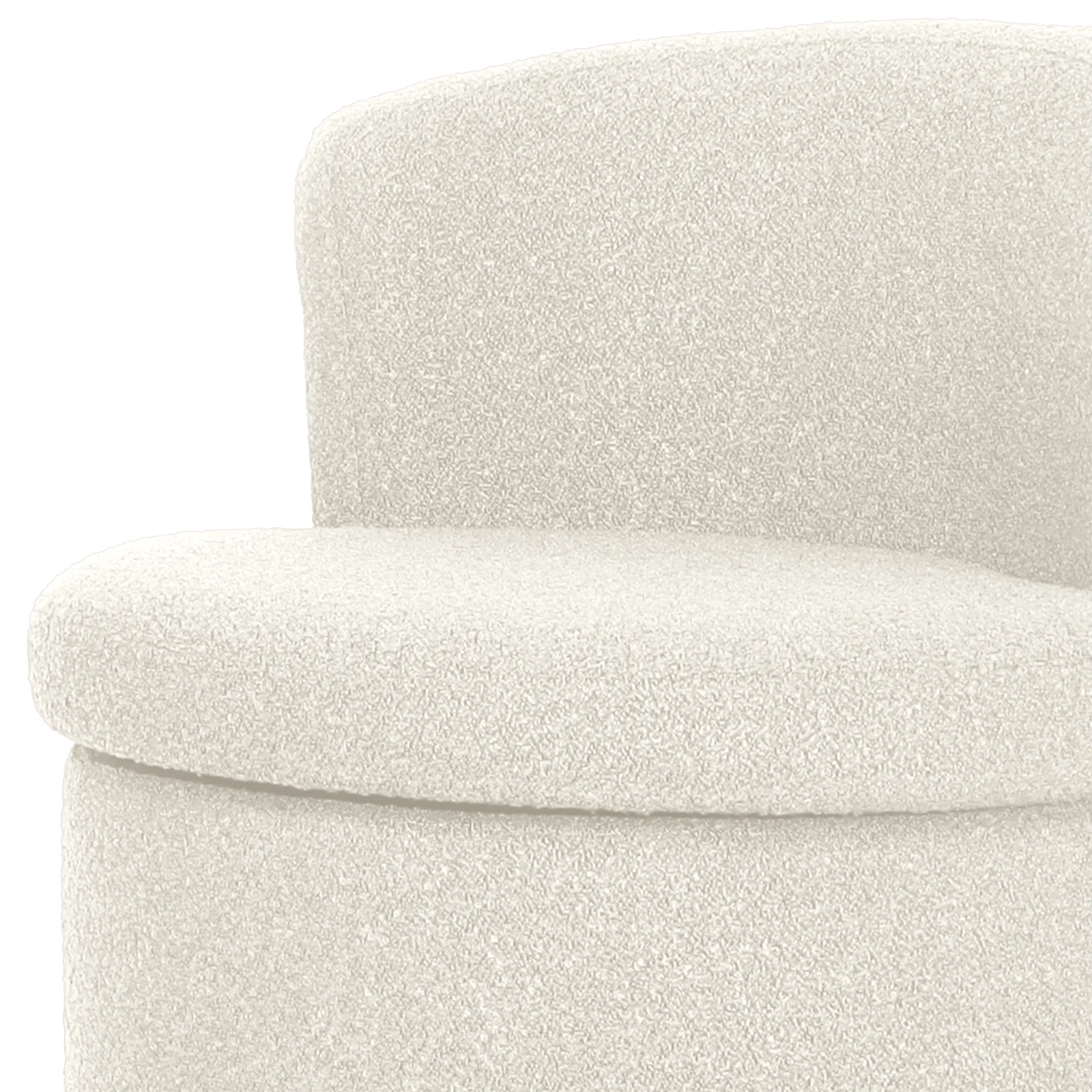 Sorra Boucle Swivel Storage Accent Chair in Cream White - Image 4