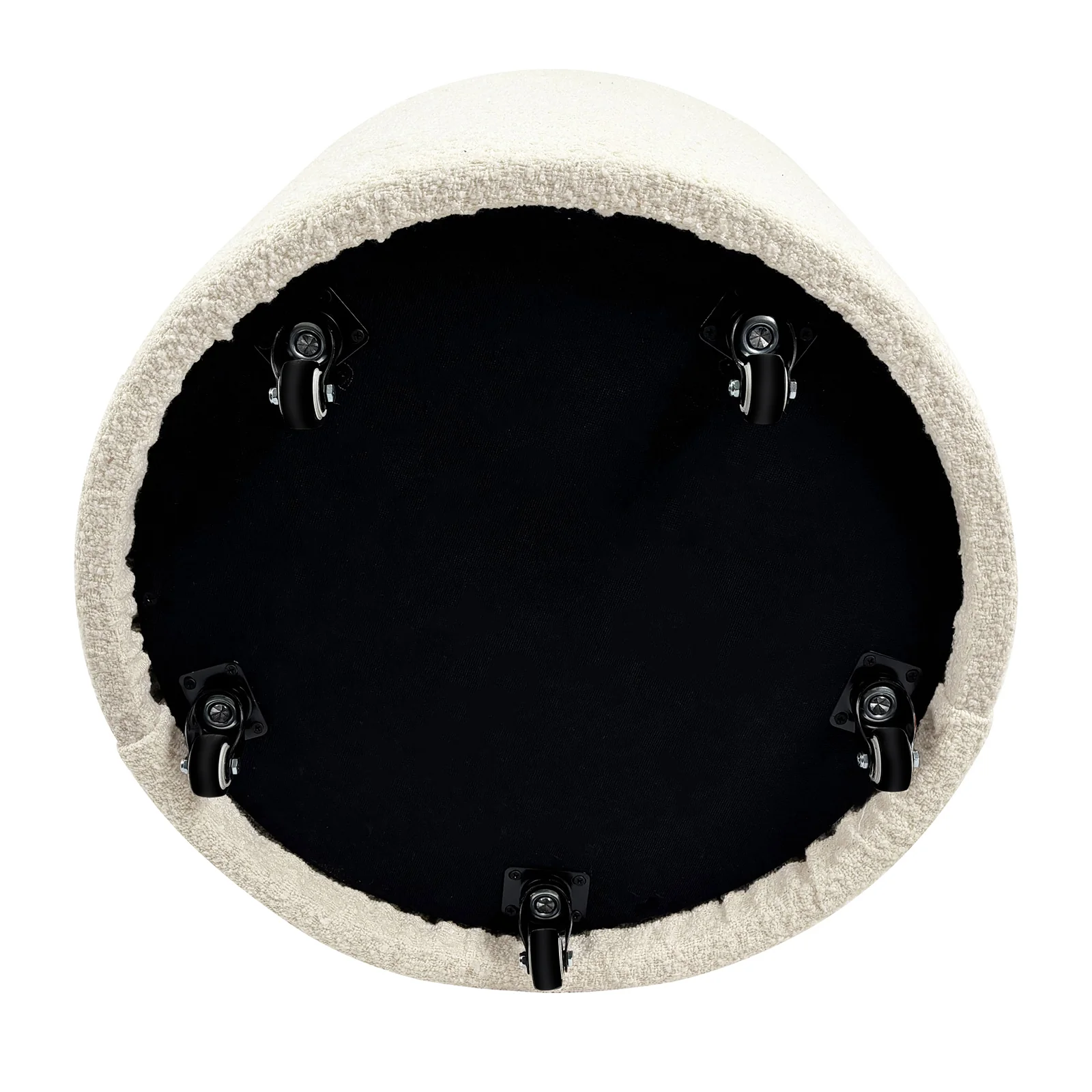 Sorra Boucle Swivel Storage Accent Chair in Cream White - Image 5