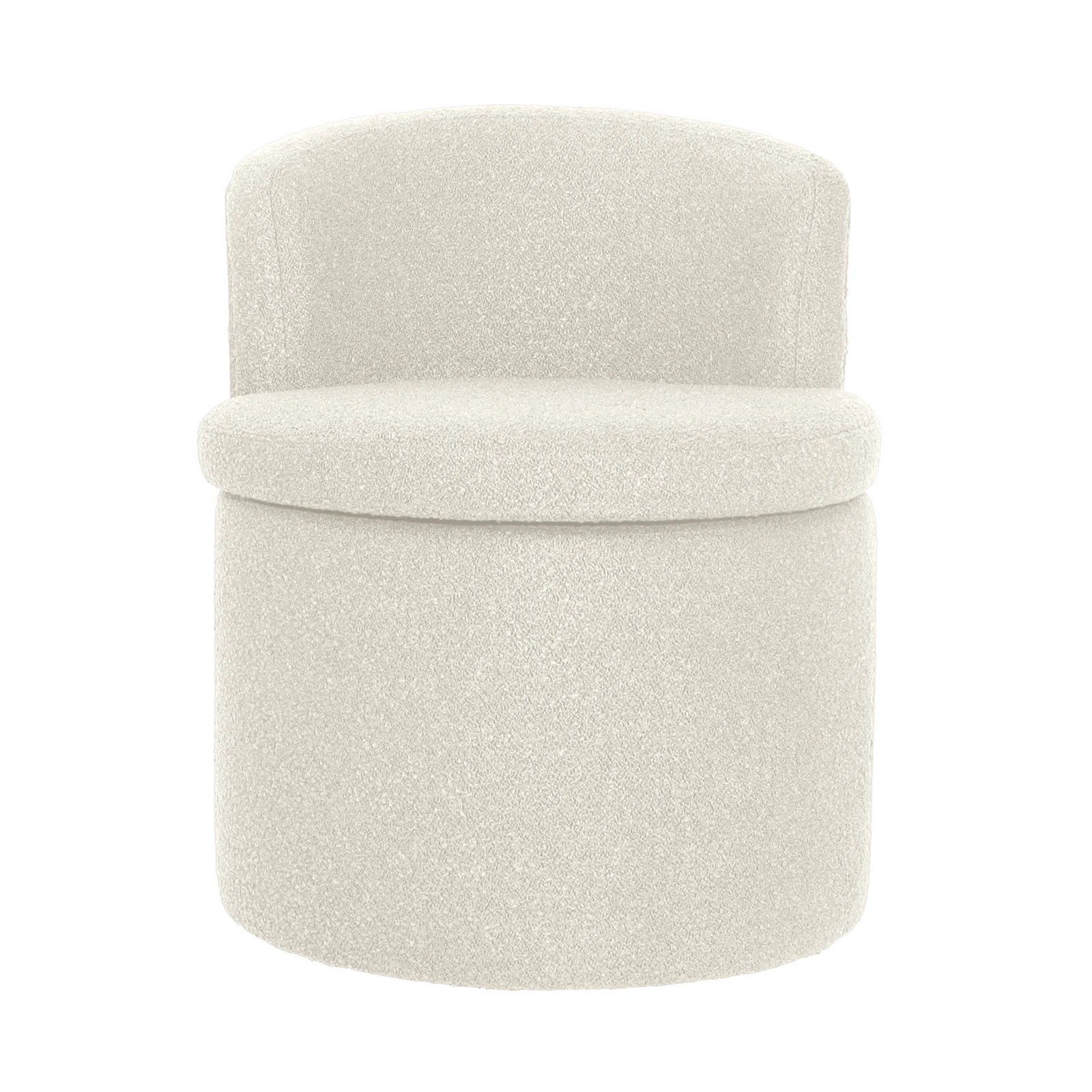 Sorra Boucle Swivel Storage Accent Chair in Cream White - Image 7