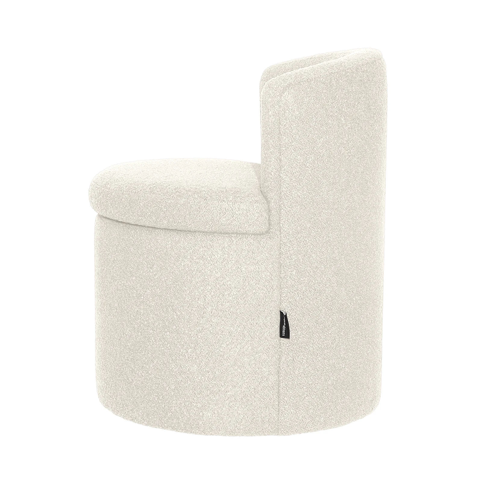 Sorra Boucle Swivel Storage Accent Chair in Cream White - Image 9