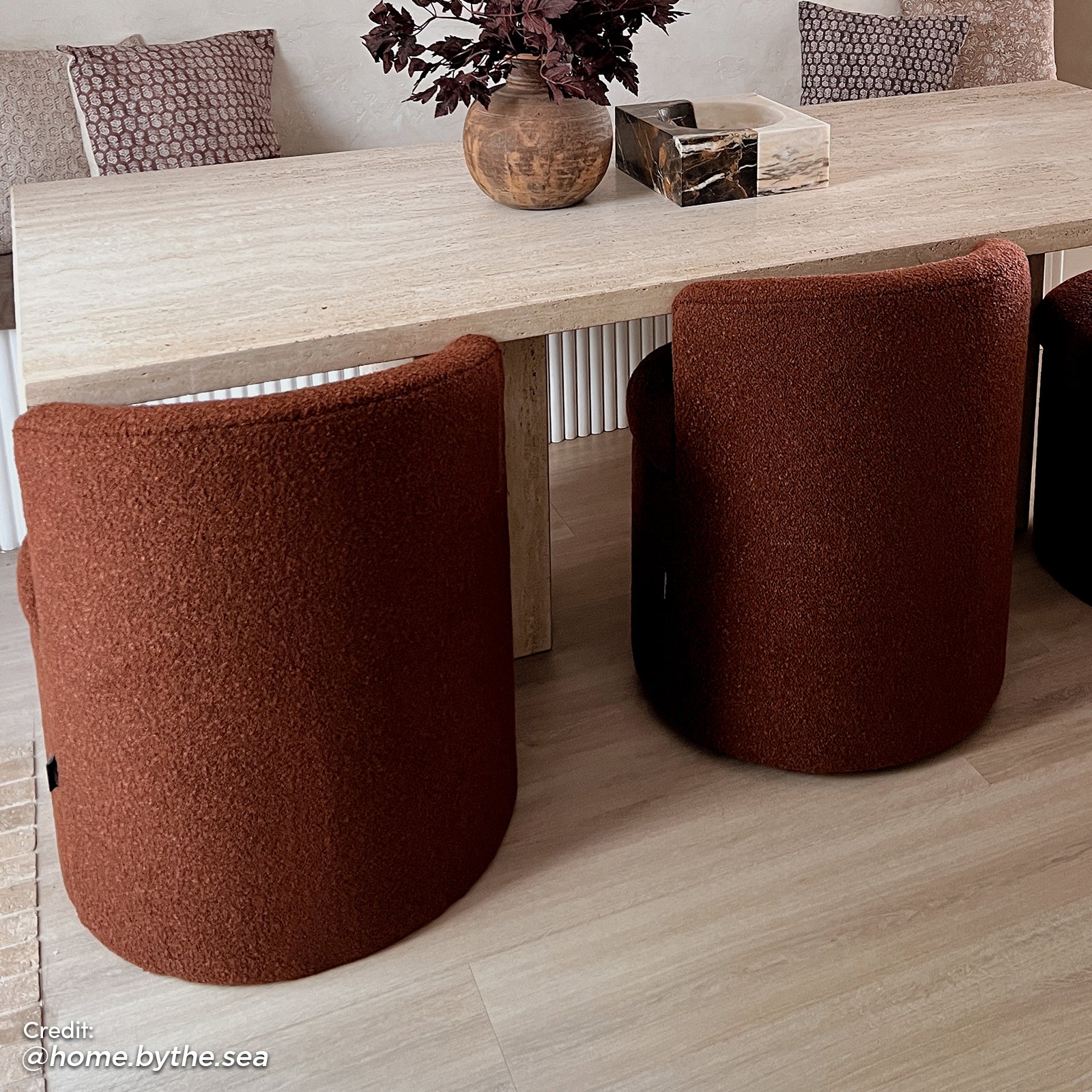 Sorra Boucle Swivel Storage Accent Chair in Rust Brown - Image 15