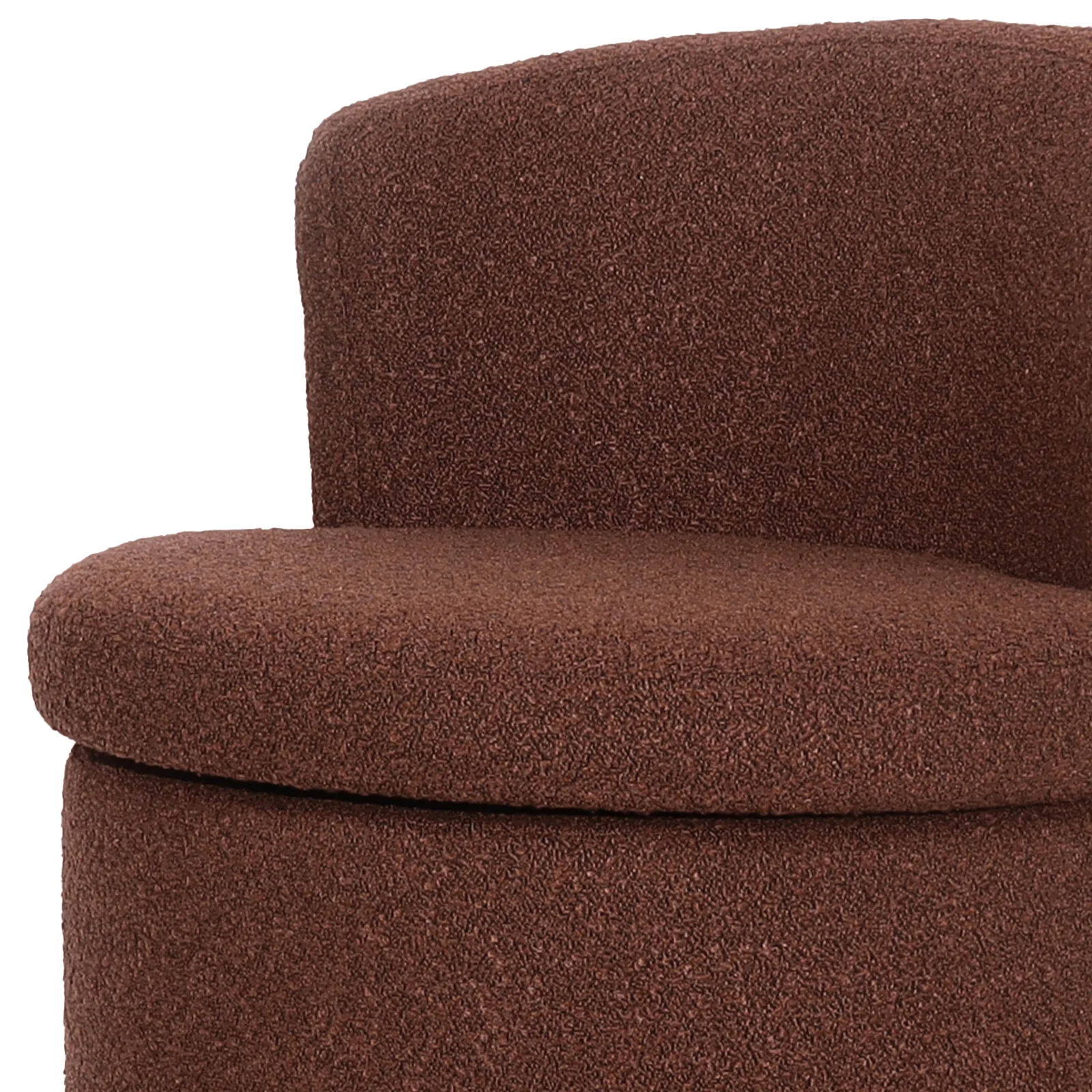 Sorra Boucle Swivel Storage Accent Chair in Rust Brown - Image 7