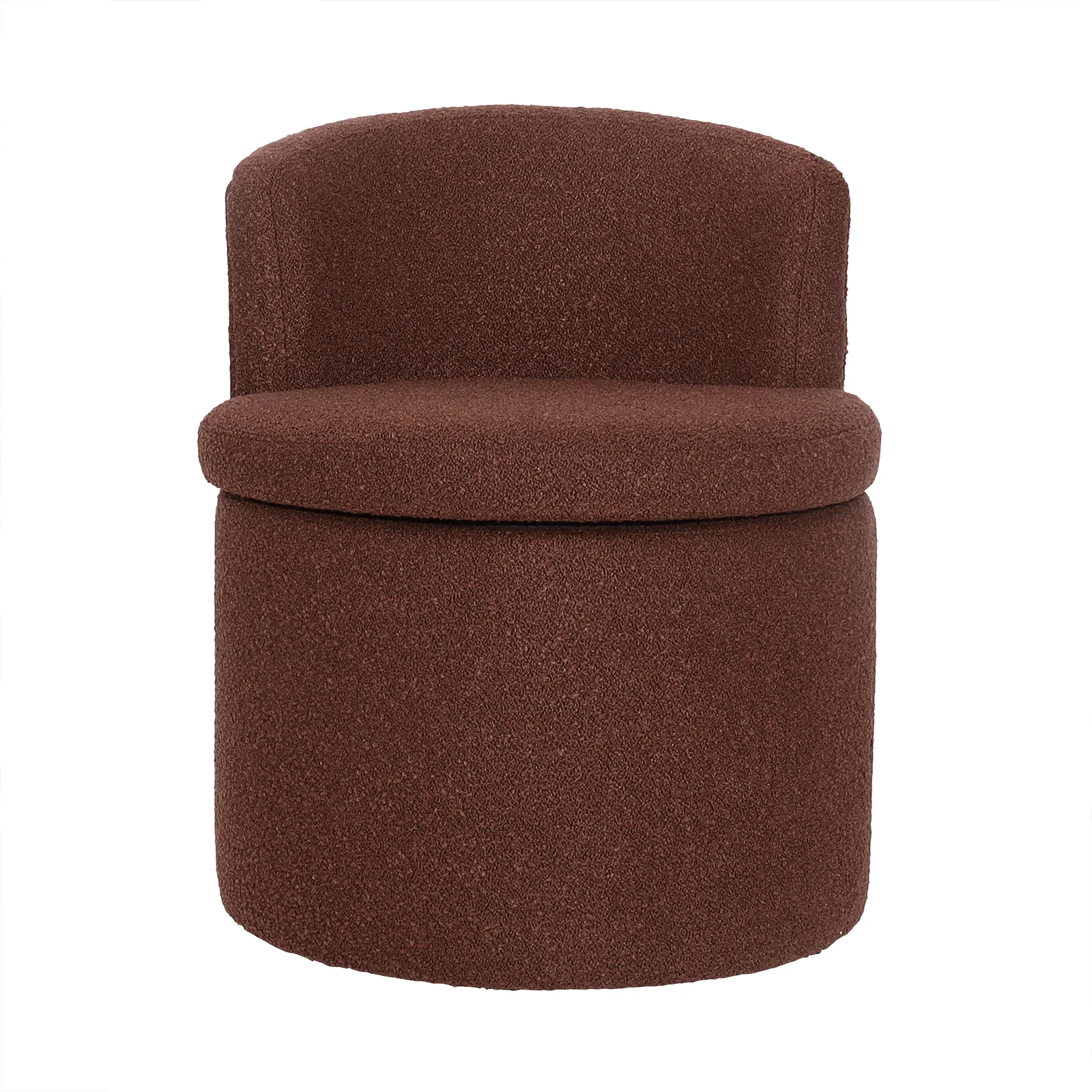 Sorra Boucle Swivel Storage Accent Chair in Rust Brown - Image 9