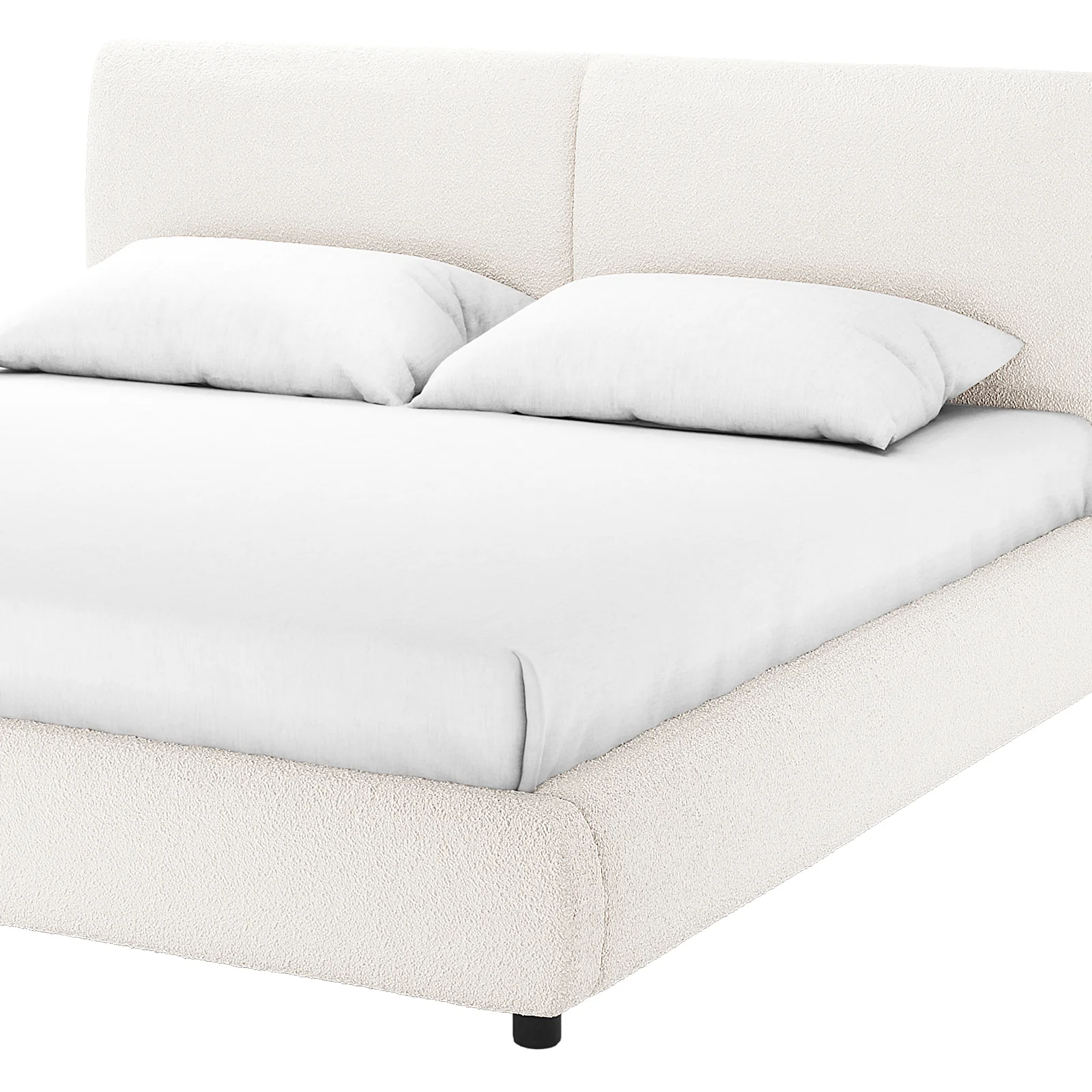 Stacy & Thalia Queen Boucle Bed & Mattress Set in White - Image 9