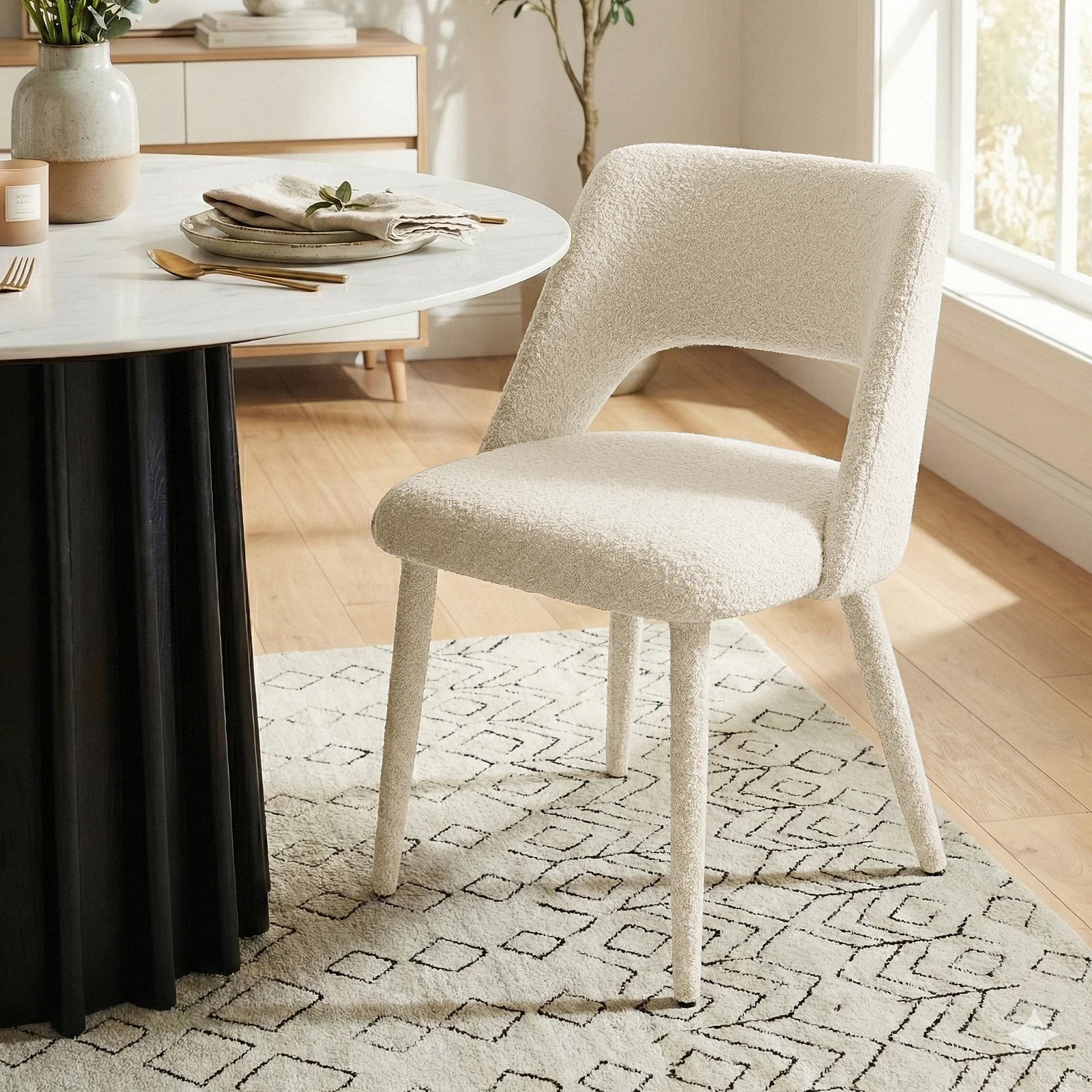 Sylas Modern Dining Chair in Warm Beige (Set of 2) - Image 2