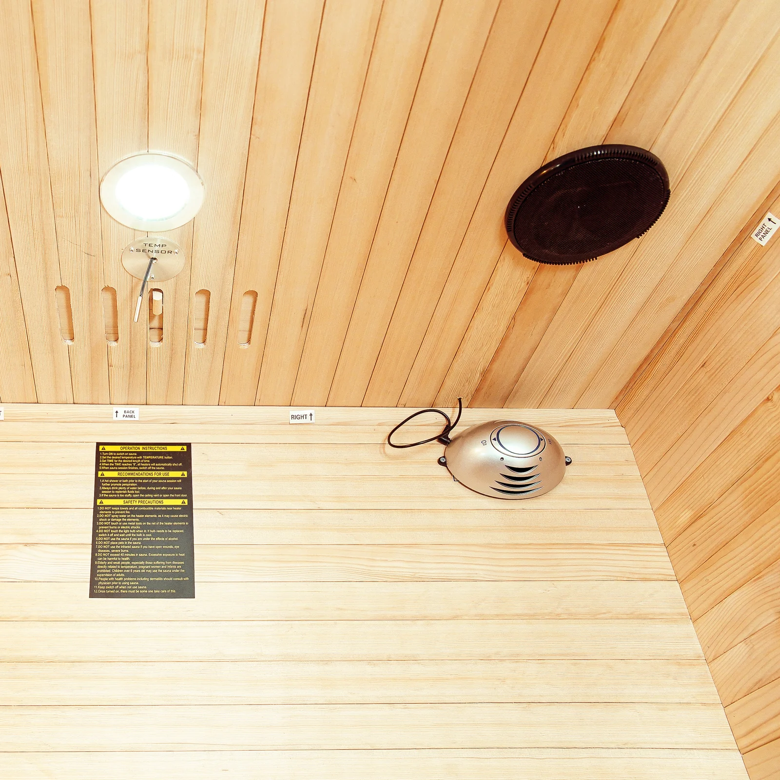 Taavi 2 Person Ceramic Infrared Indoor Home Sauna - Image 12