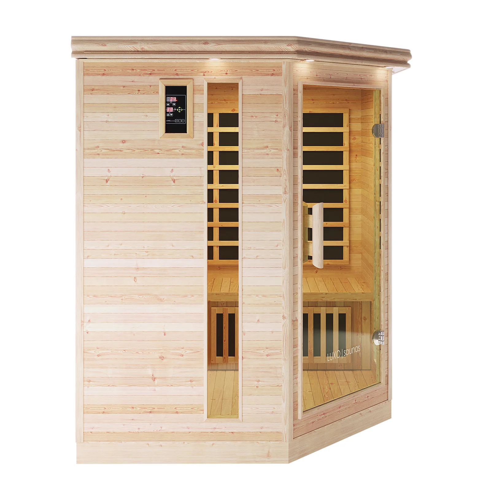 Taavi 4 Person Corner Carbon Fibre Far Infrared Home Sauna - Image 6