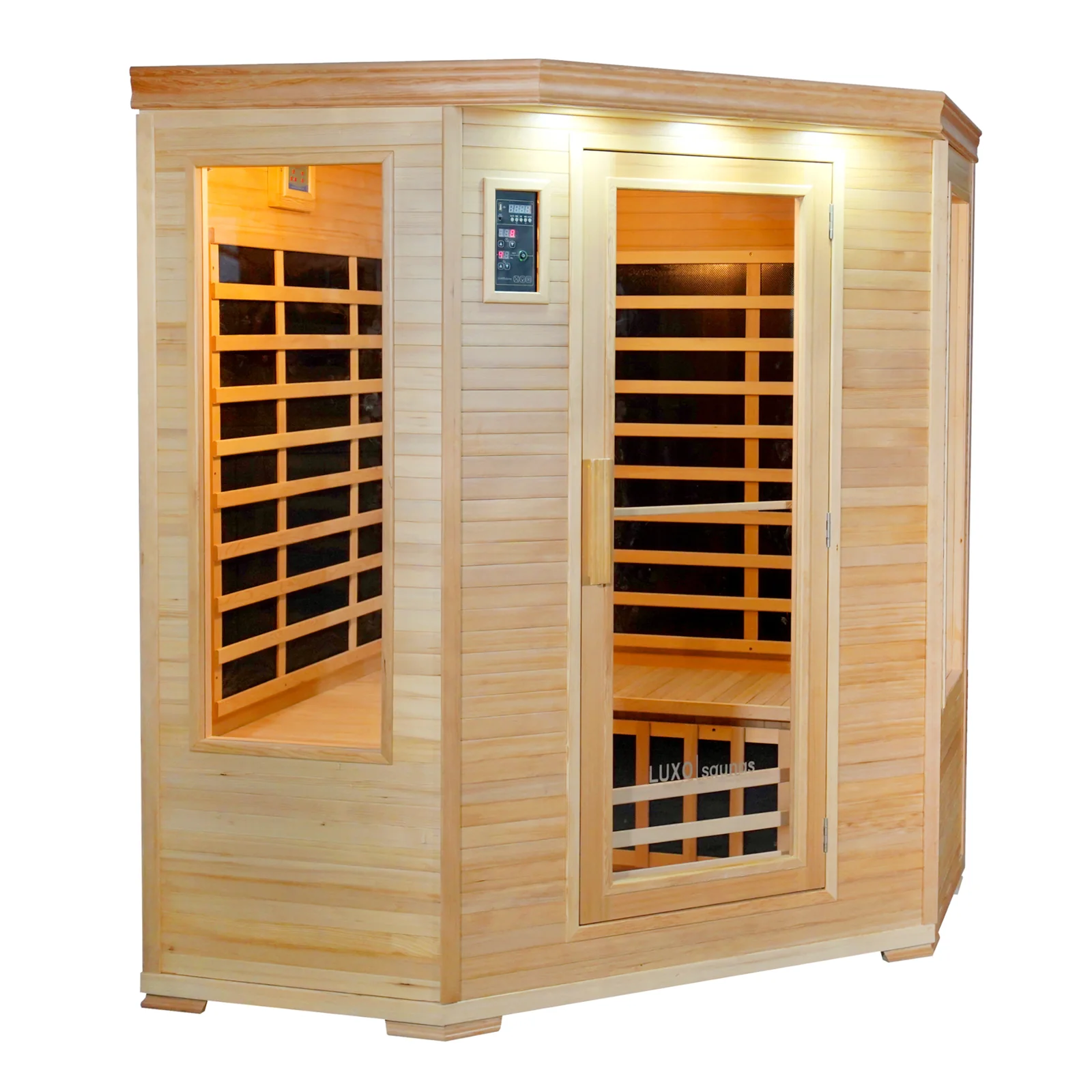 Taavi 4 Person Corner Carbon Fibre Infrared Indoor Sauna - Image 5
