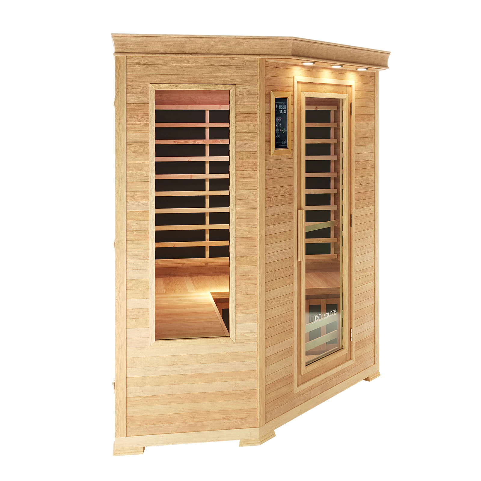 Taavi 4 Person Corner Carbon Fibre Infrared Indoor Sauna - Image 6
