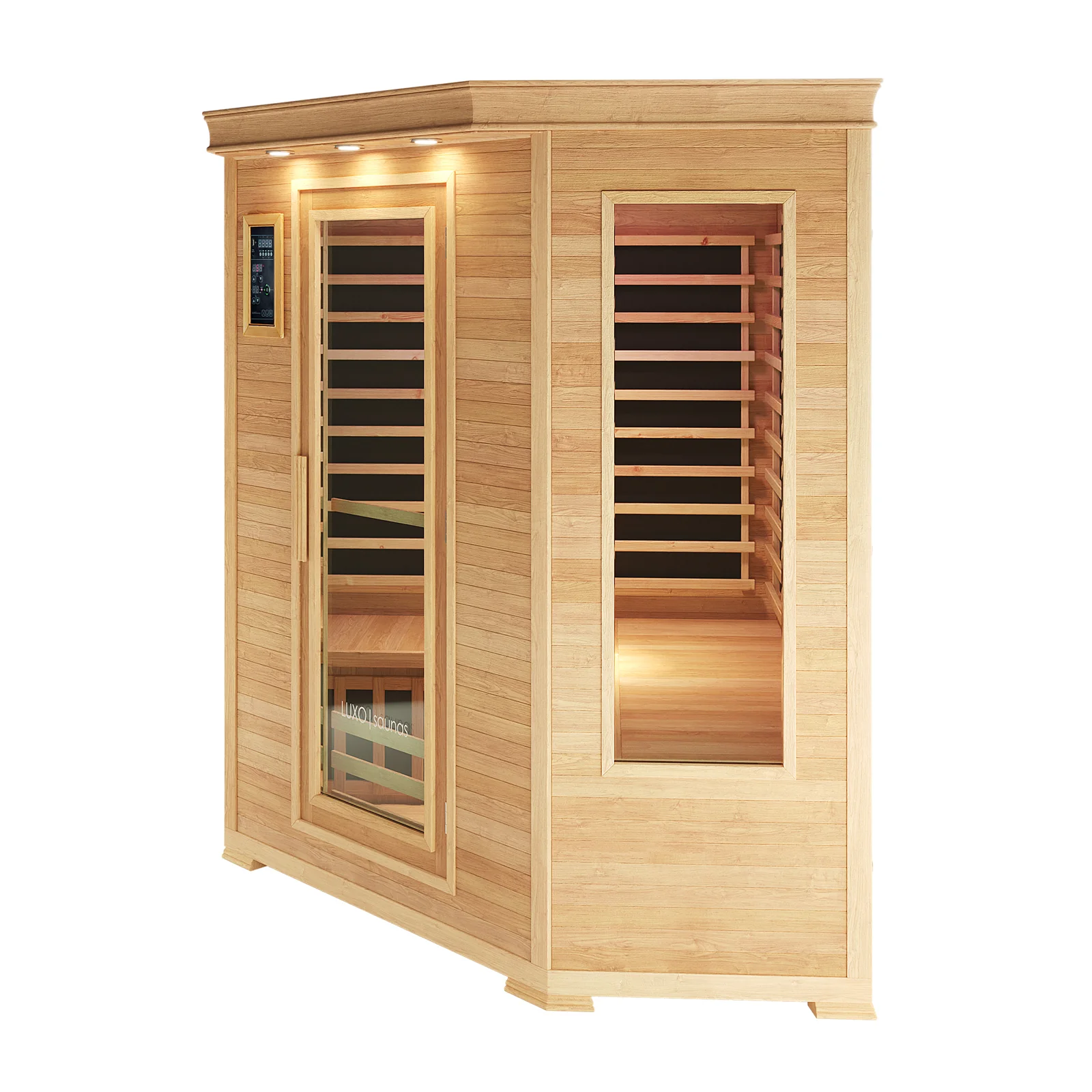 Taavi 4 Person Corner Carbon Fibre Infrared Indoor Sauna - Image 7