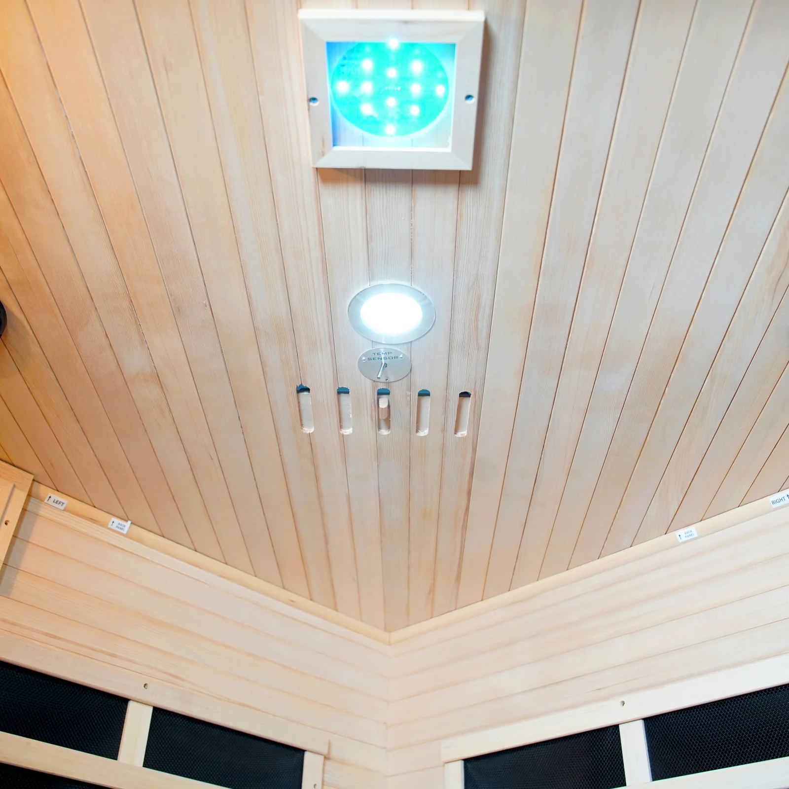 Taavi 4 Person Corner Carbon Fibre Infrared Indoor Sauna - Image 9