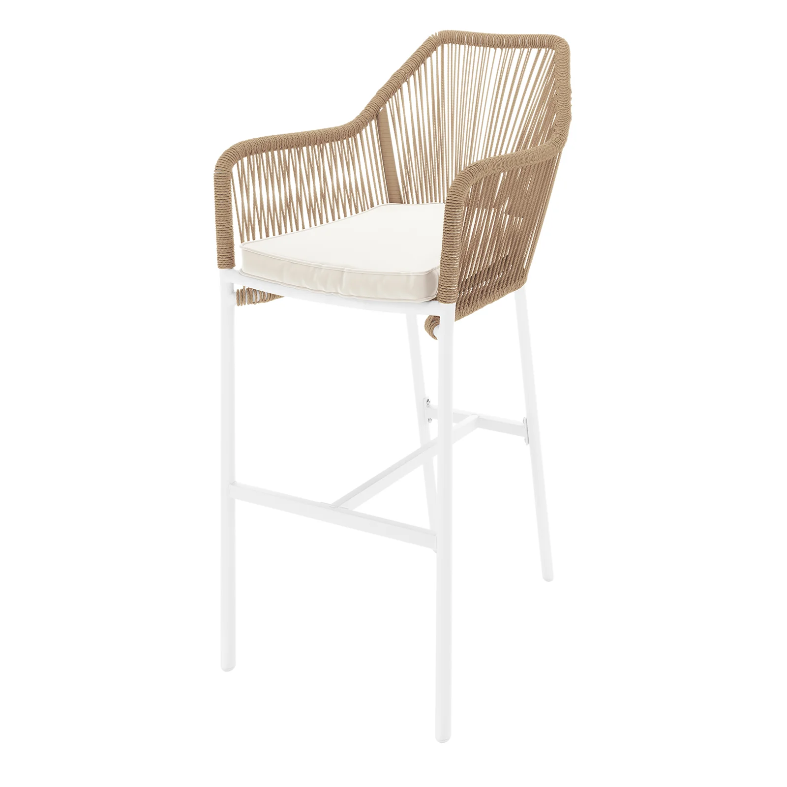 Tablas PE Wicker Outdoor Bar Stool Set of 2 in Natural - Image 5