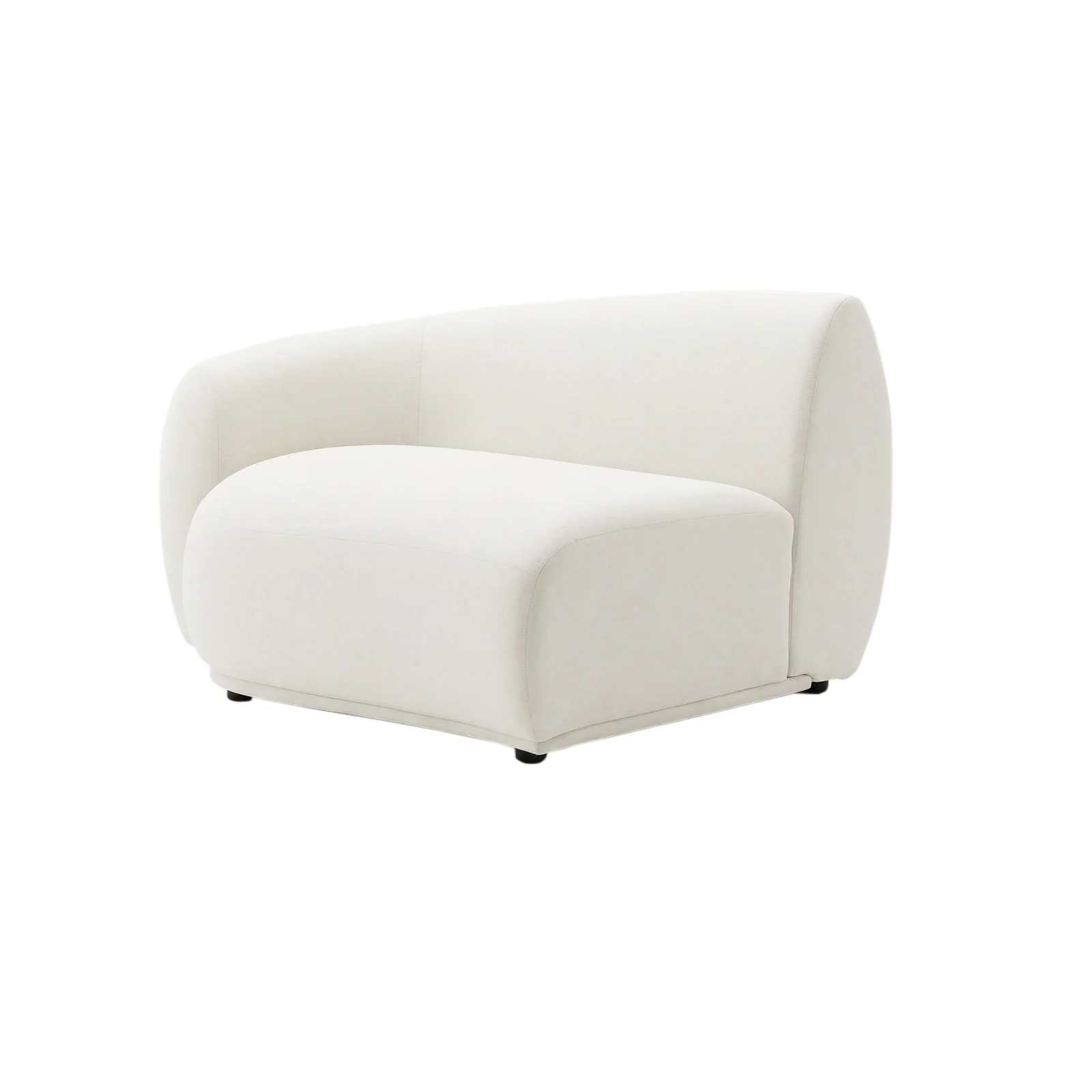 Talor 2 Seater Modular Curved Velvet Sofa in Cream White - Image 6