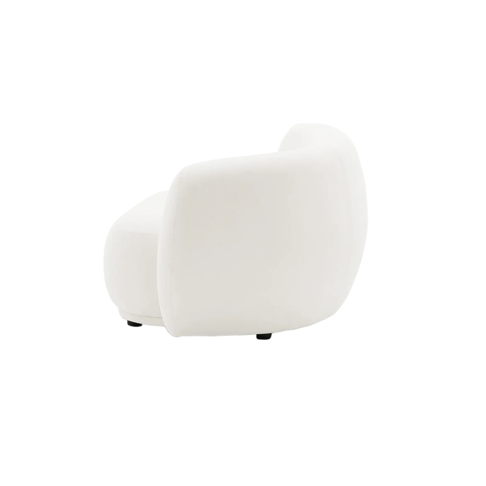 Talor 2 Seater Modular Curved Velvet Sofa in Cream White - Image 9