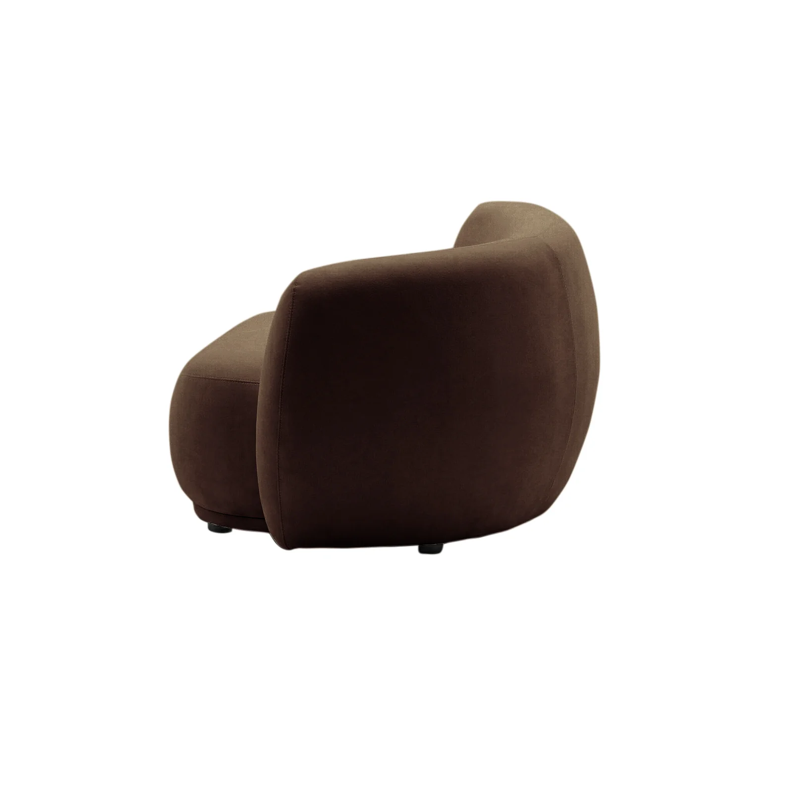 Talor 2 Seater Modular Curved Velvet Sofa in Warm Taupe Brown - Image 10