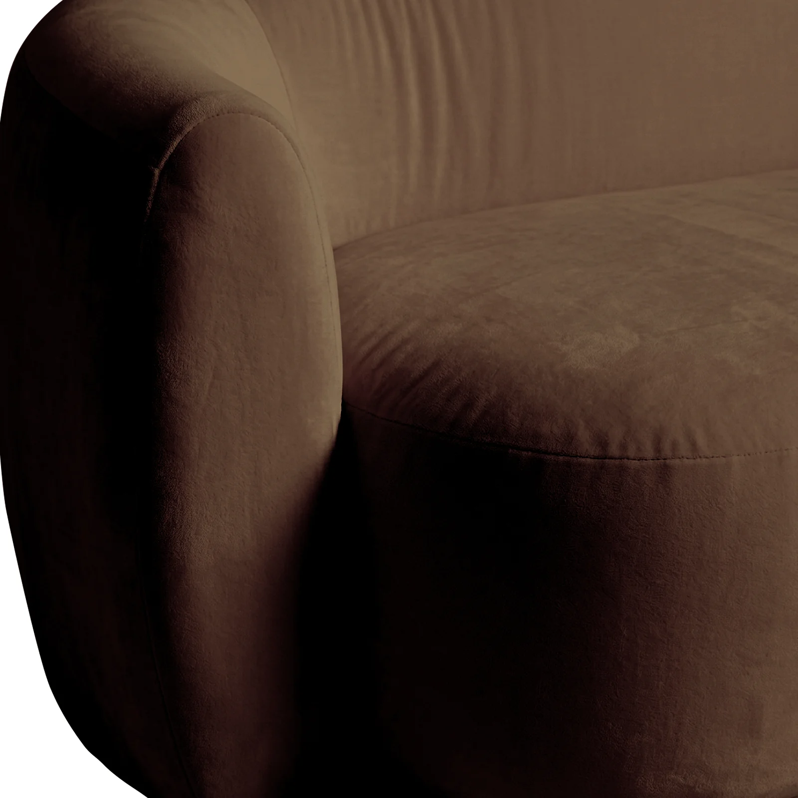 Talor 2 Seater Modular Curved Velvet Sofa in Warm Taupe Brown - Image 12