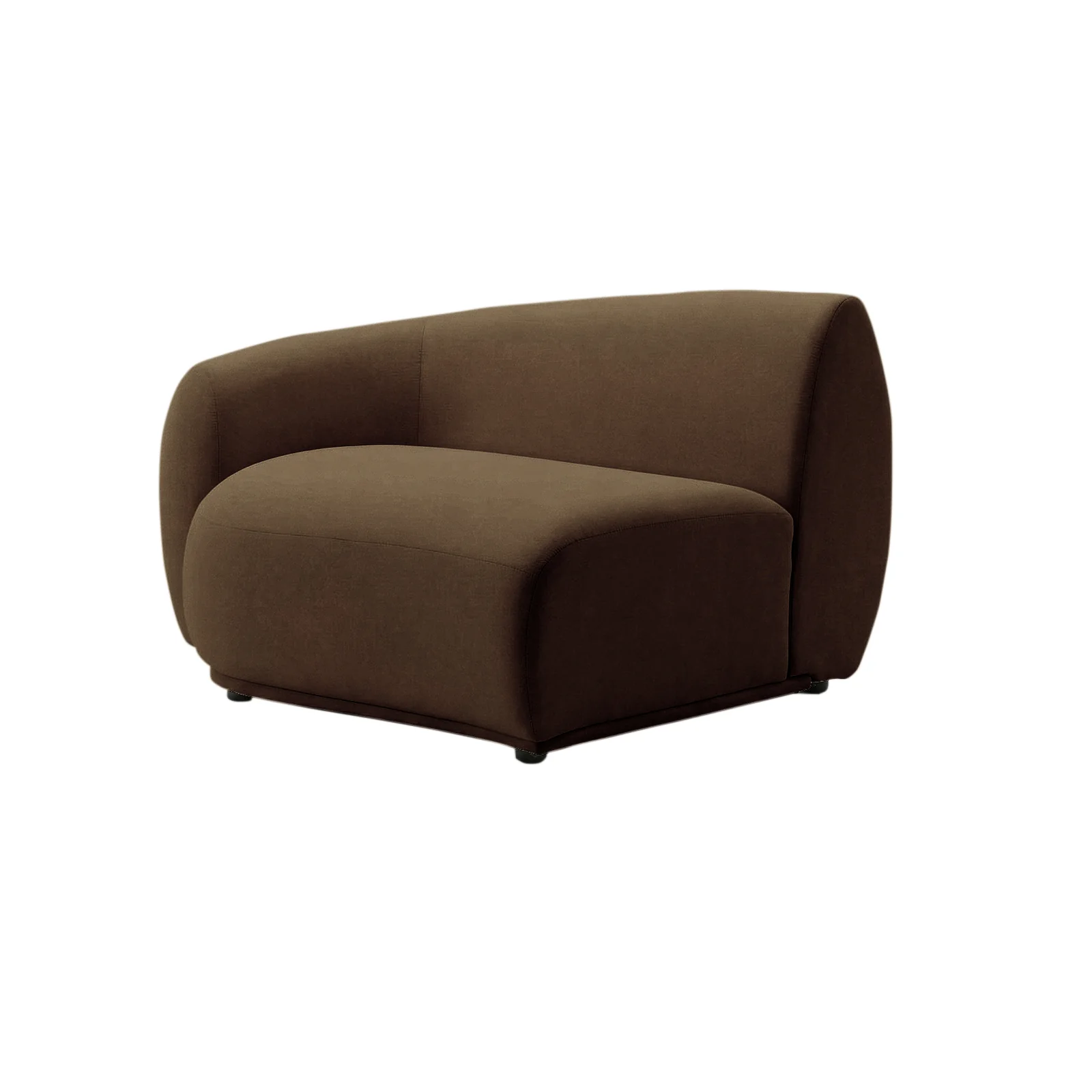 Talor 2 Seater Modular Curved Velvet Sofa in Warm Taupe Brown - Image 6