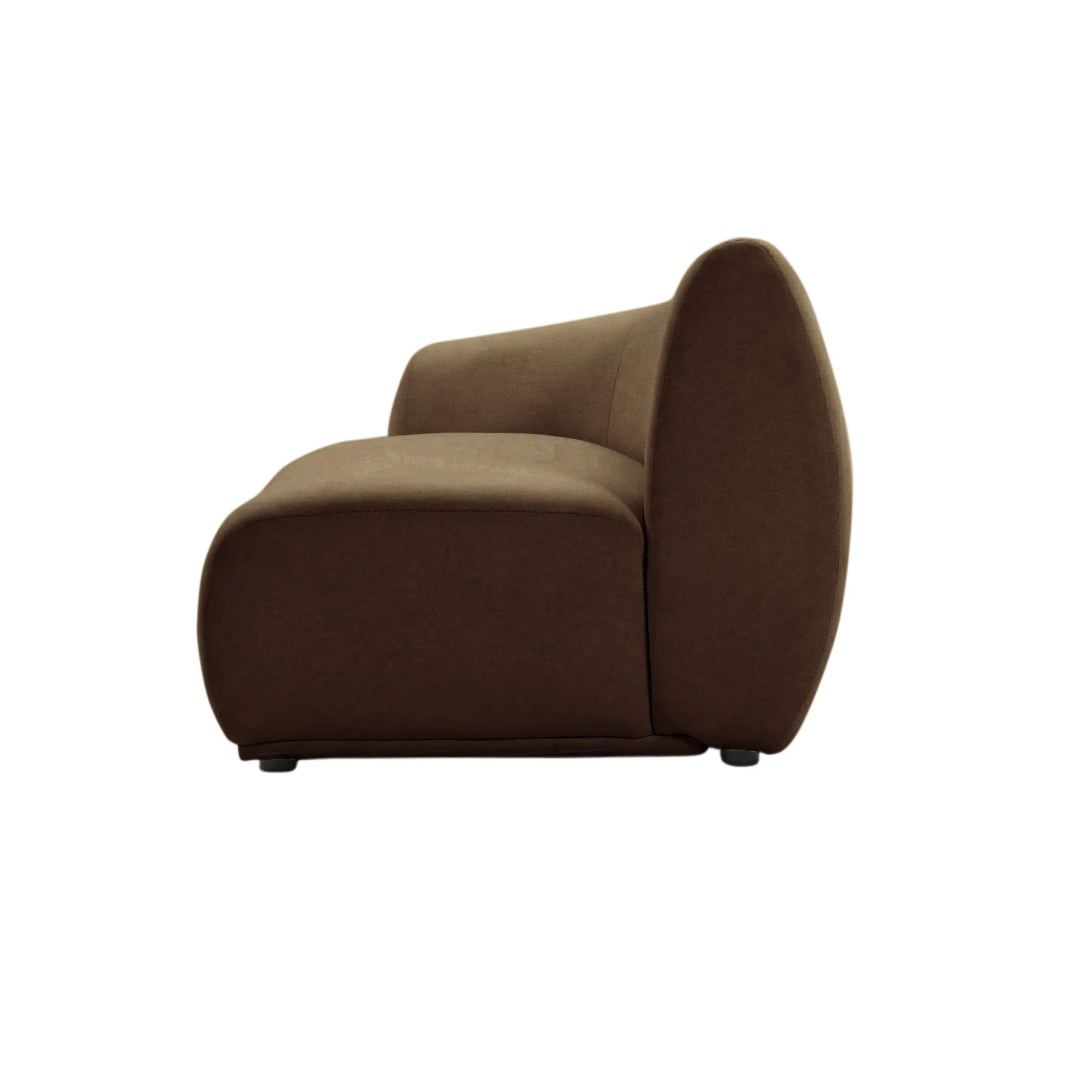 Talor 2 Seater Modular Curved Velvet Sofa in Warm Taupe Brown - Image 7