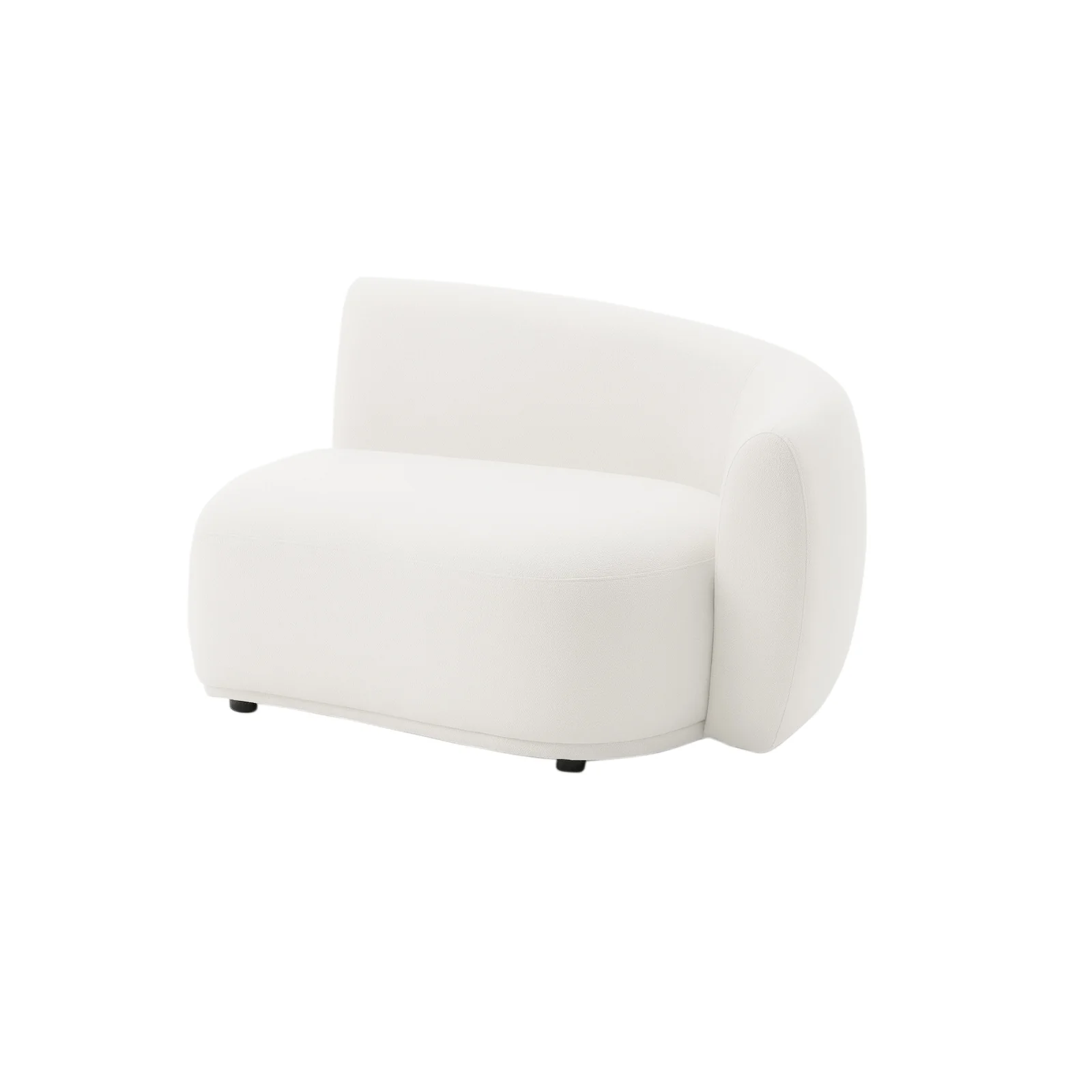 Talor 3 Seater Modular Curved Velvet Sofa in Cream White - Image 10