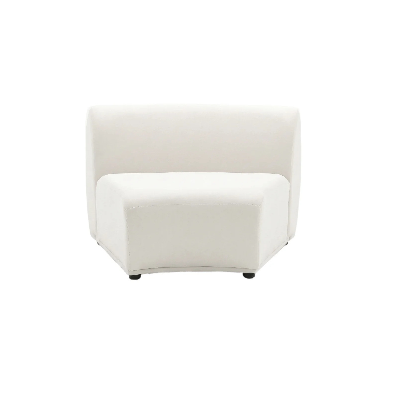 Talor 3 Seater Modular Curved Velvet Sofa in Cream White - Image 7