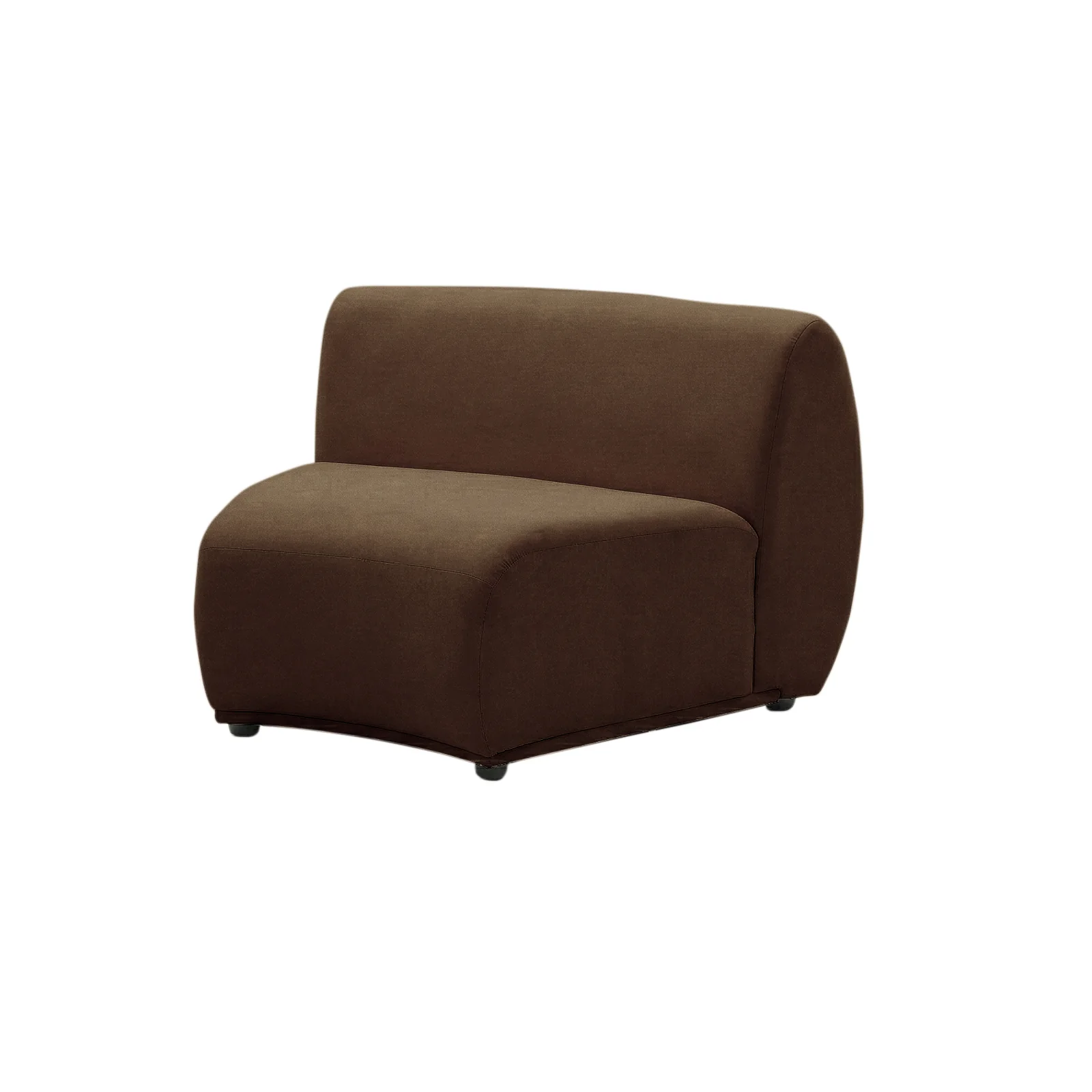 Talor 3 Seater Modular Curved Velvet Sofa in Warm Taupe Brown - Image 10