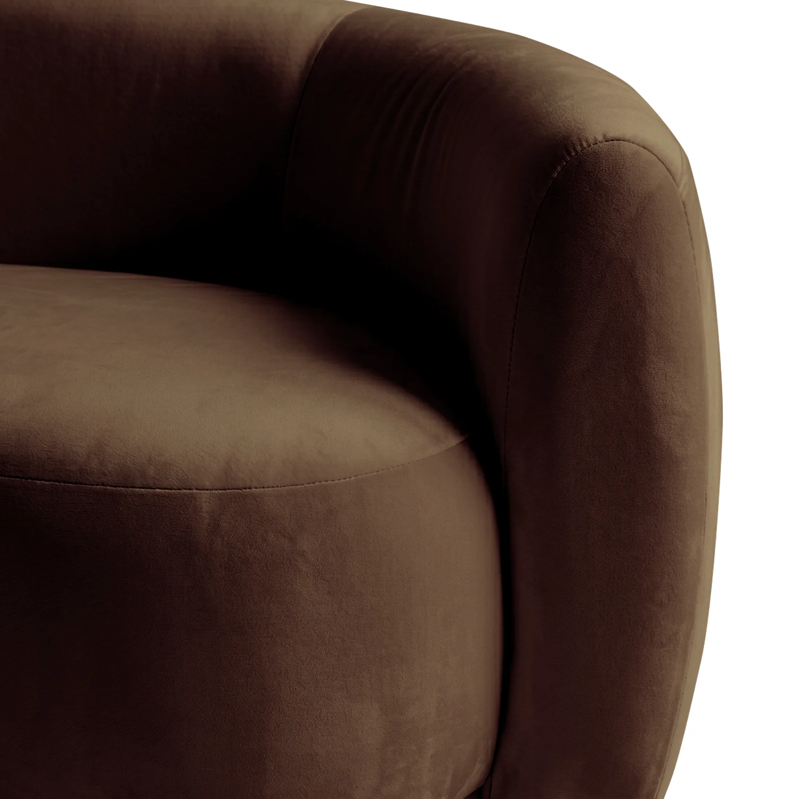 Talor 3 Seater Modular Curved Velvet Sofa in Warm Taupe Brown - Image 16