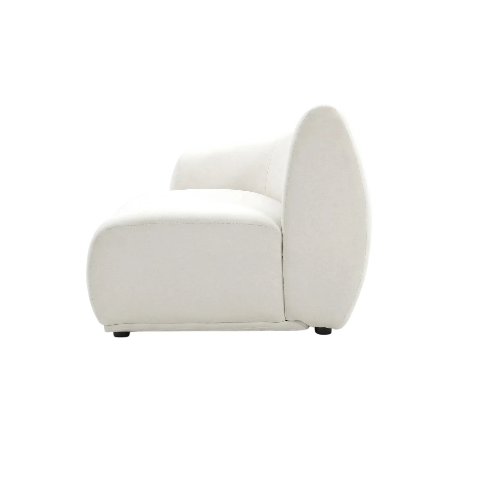 Talor 4 Seater Modular Curved Velvet Sofa in Cream White - Image 12