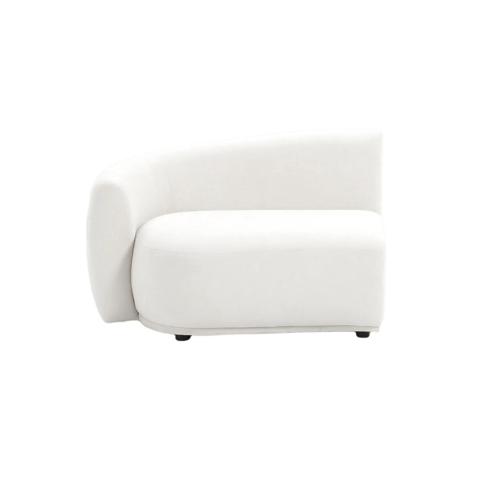 Talor 4 Seater Modular Curved Velvet Sofa in Cream White - Image 5