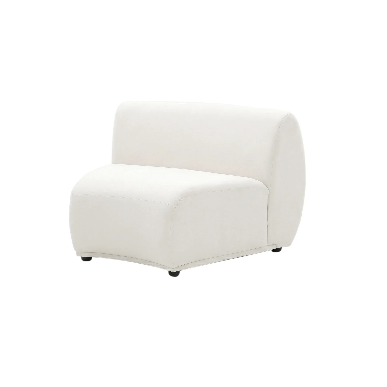 Talor 4 Seater Modular Curved Velvet Sofa in Cream White - Image 8
