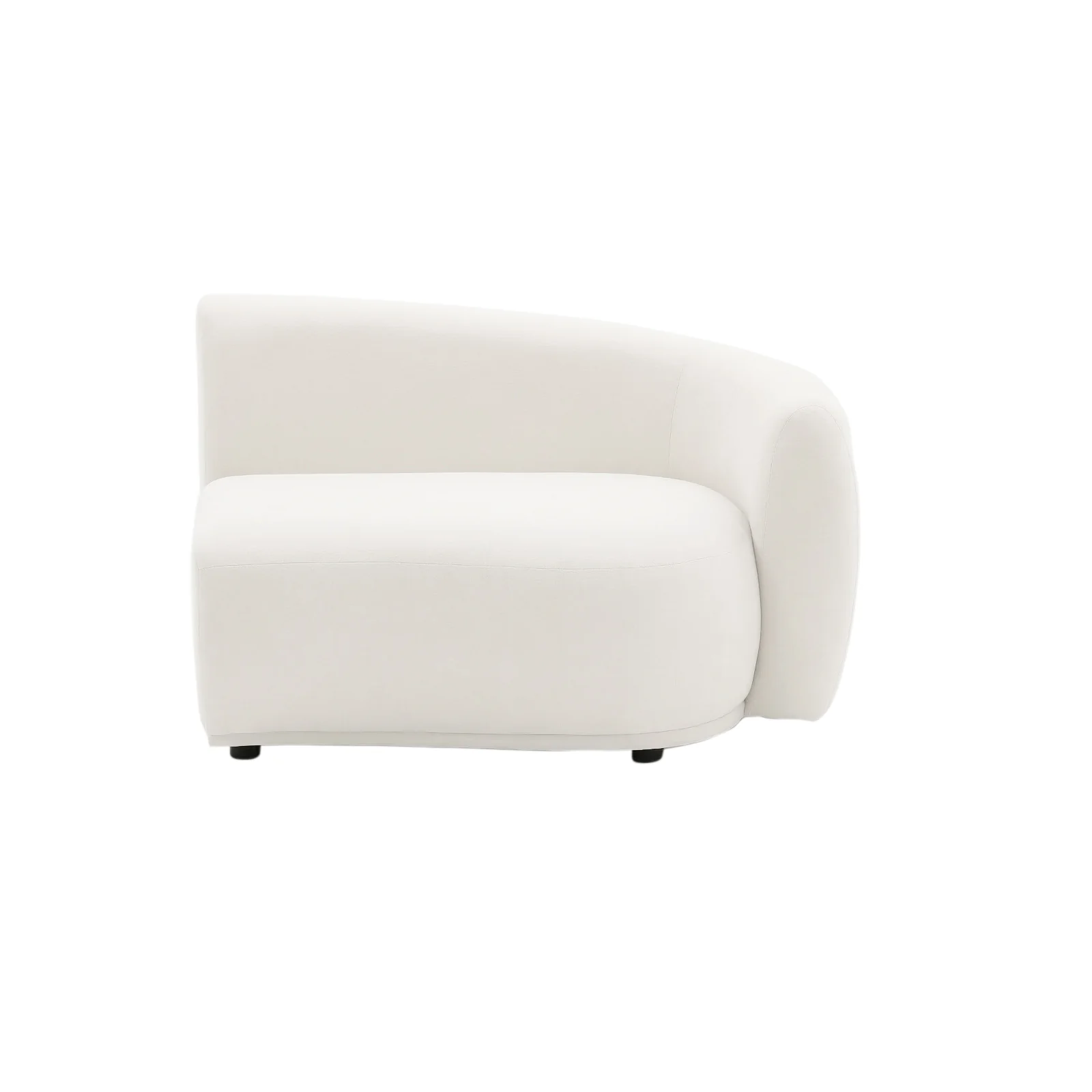 Talor 4 Seater Modular Curved Velvet Sofa in Cream White - Image 9