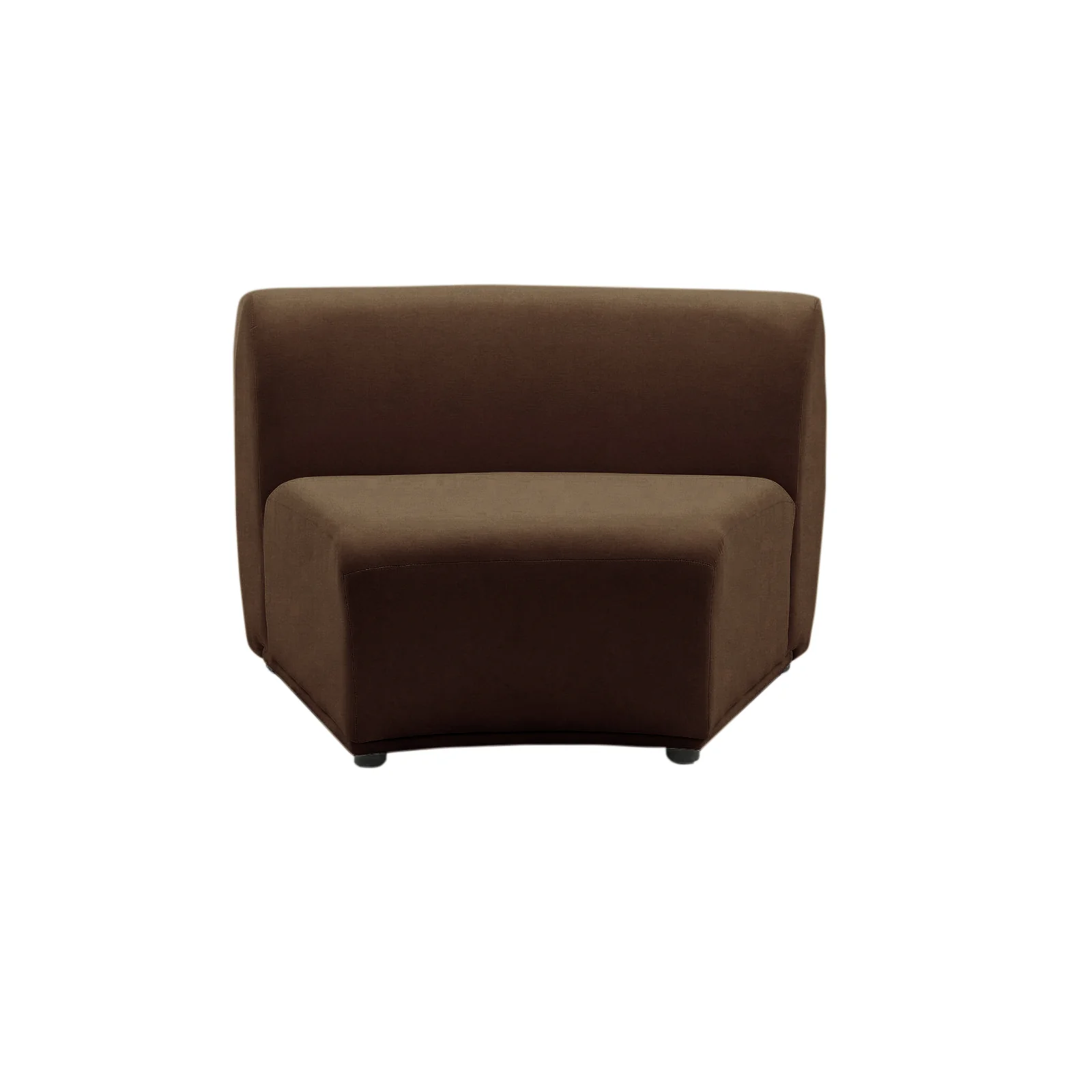 Talor 4 Seater Modular Curved Velvet Sofa in Warm Taupe Brown - Image 10