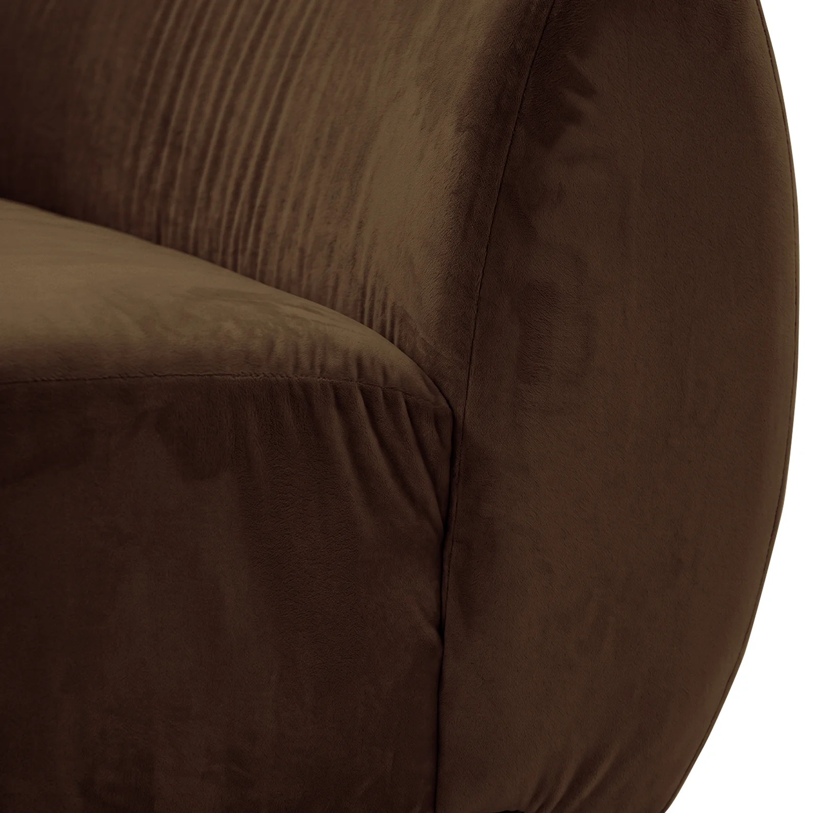 Talor 4 Seater Modular Curved Velvet Sofa in Warm Taupe Brown - Image 14