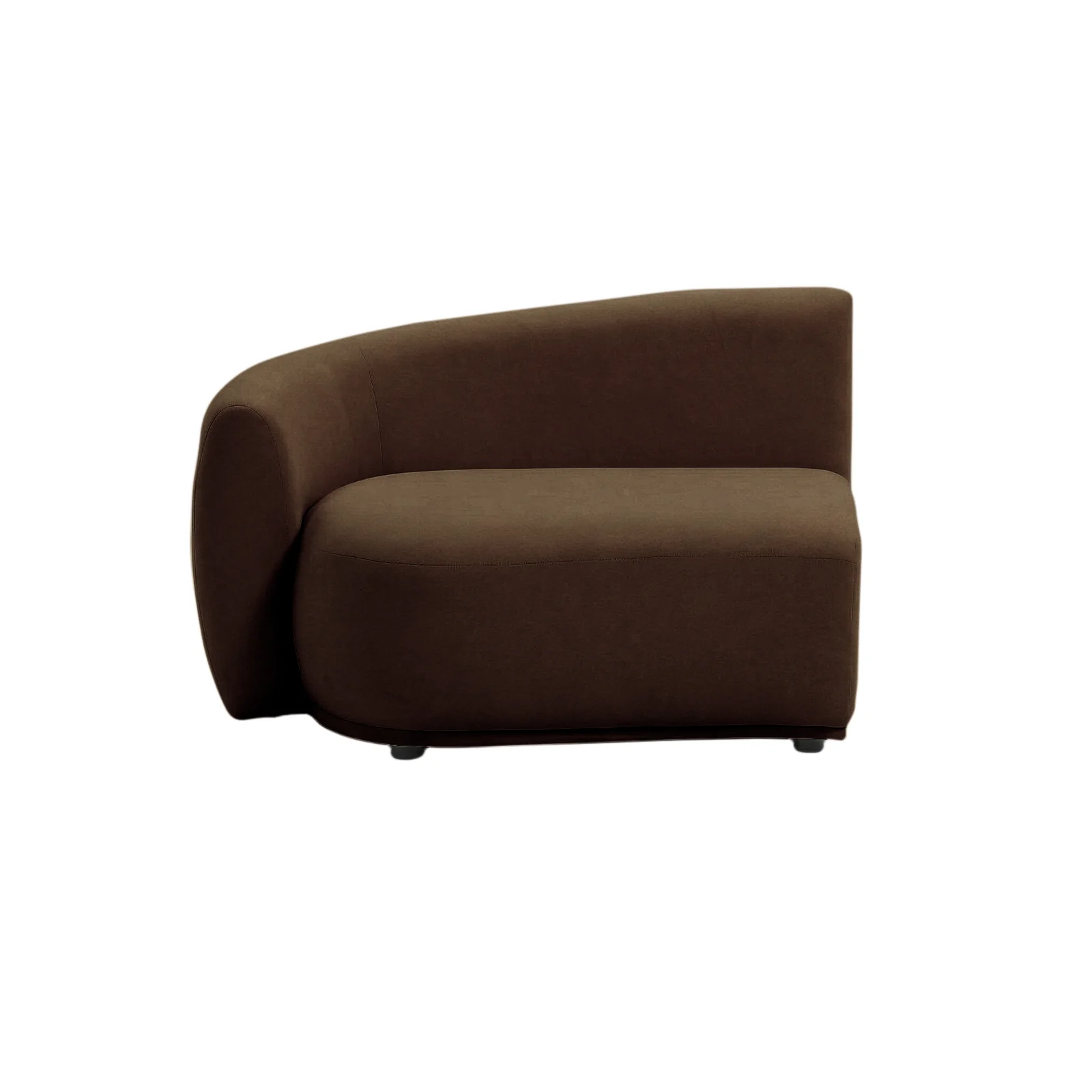 Talor 4 Seater Modular Curved Velvet Sofa in Warm Taupe Brown - Image 5