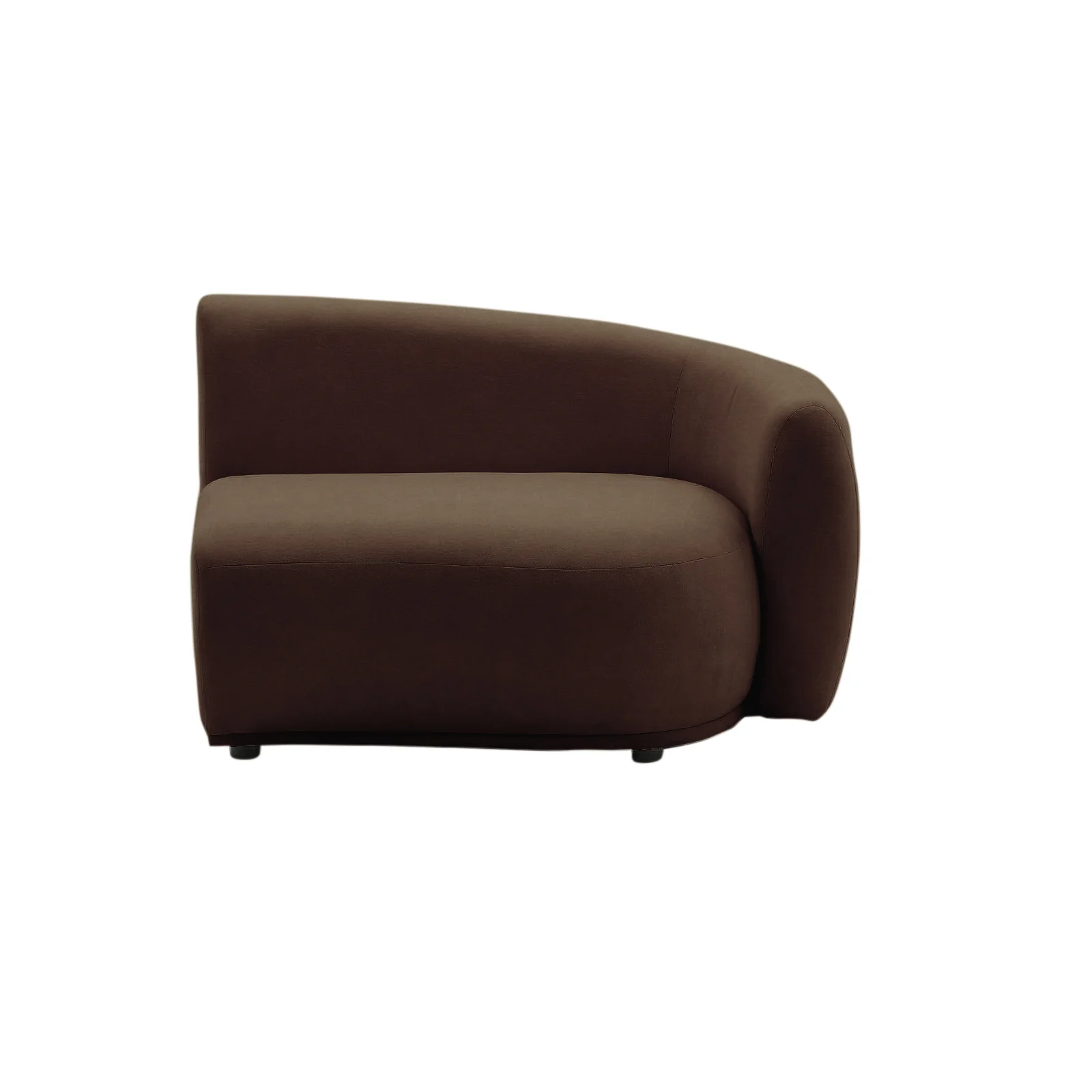 Talor 4 Seater Modular Curved Velvet Sofa in Warm Taupe Brown - Image 8