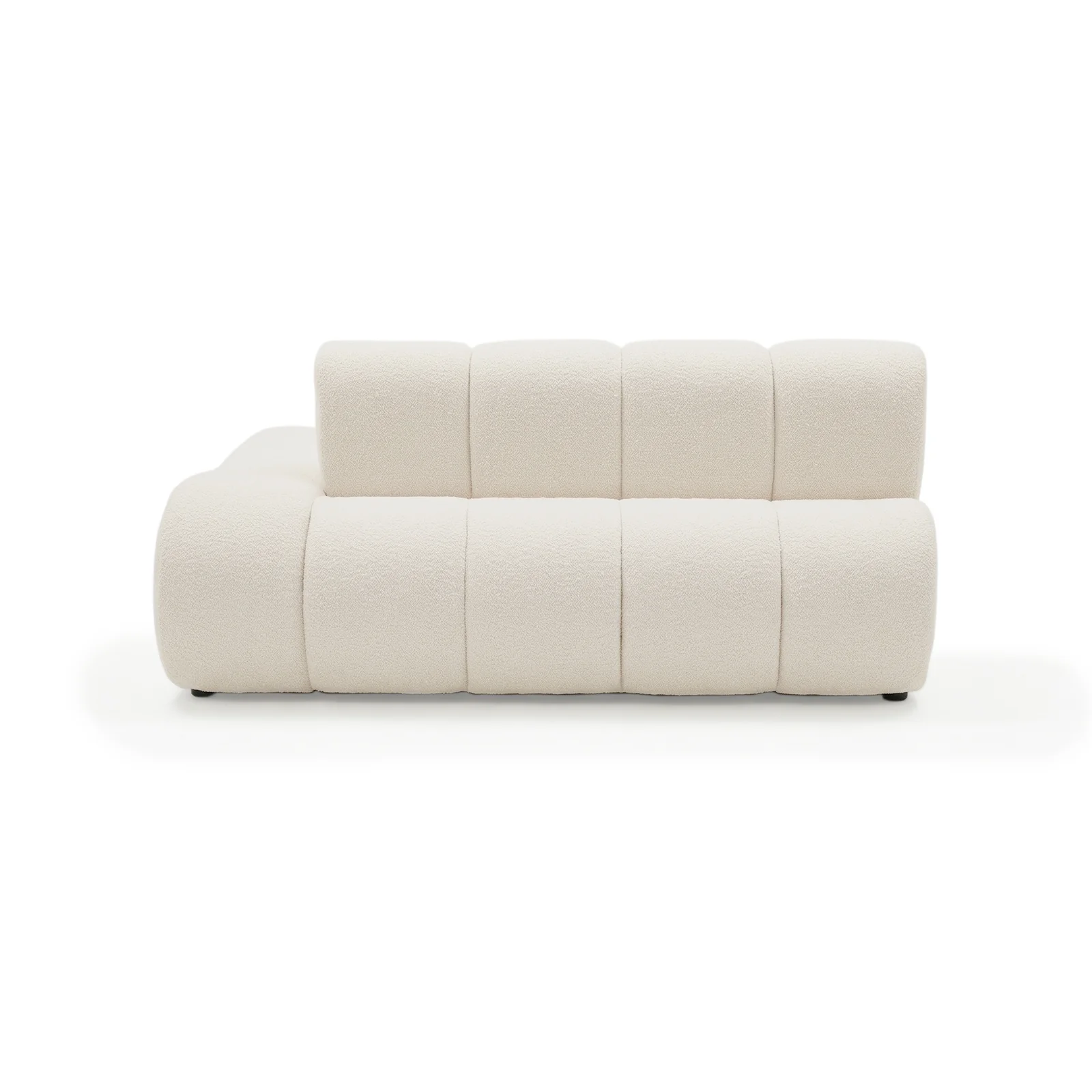 Talven 5 Seater Modular Curved Boucle Sofa in Cream White - Image 10