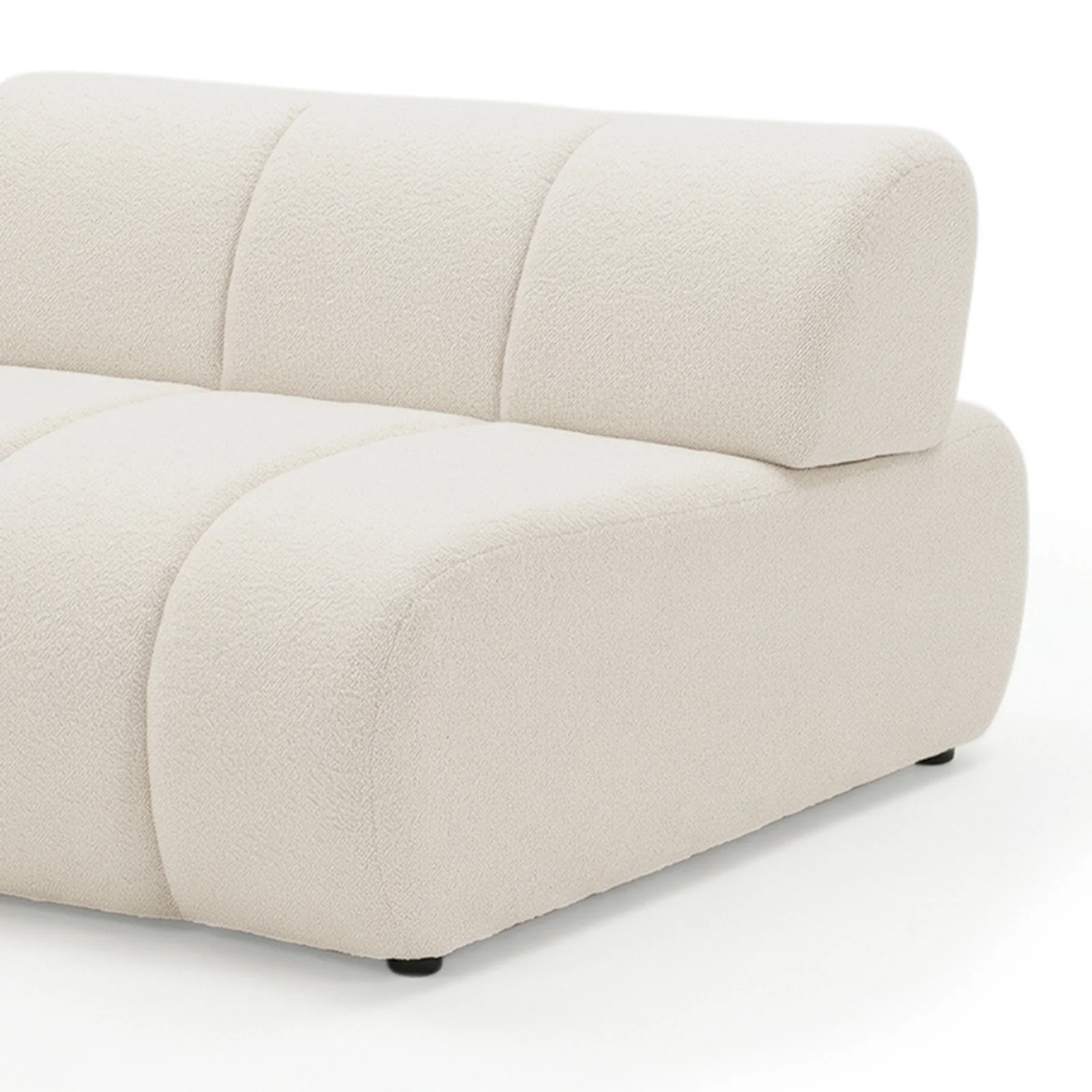 Talven 5 Seater Modular Curved Boucle Sofa in Cream White - Image 12