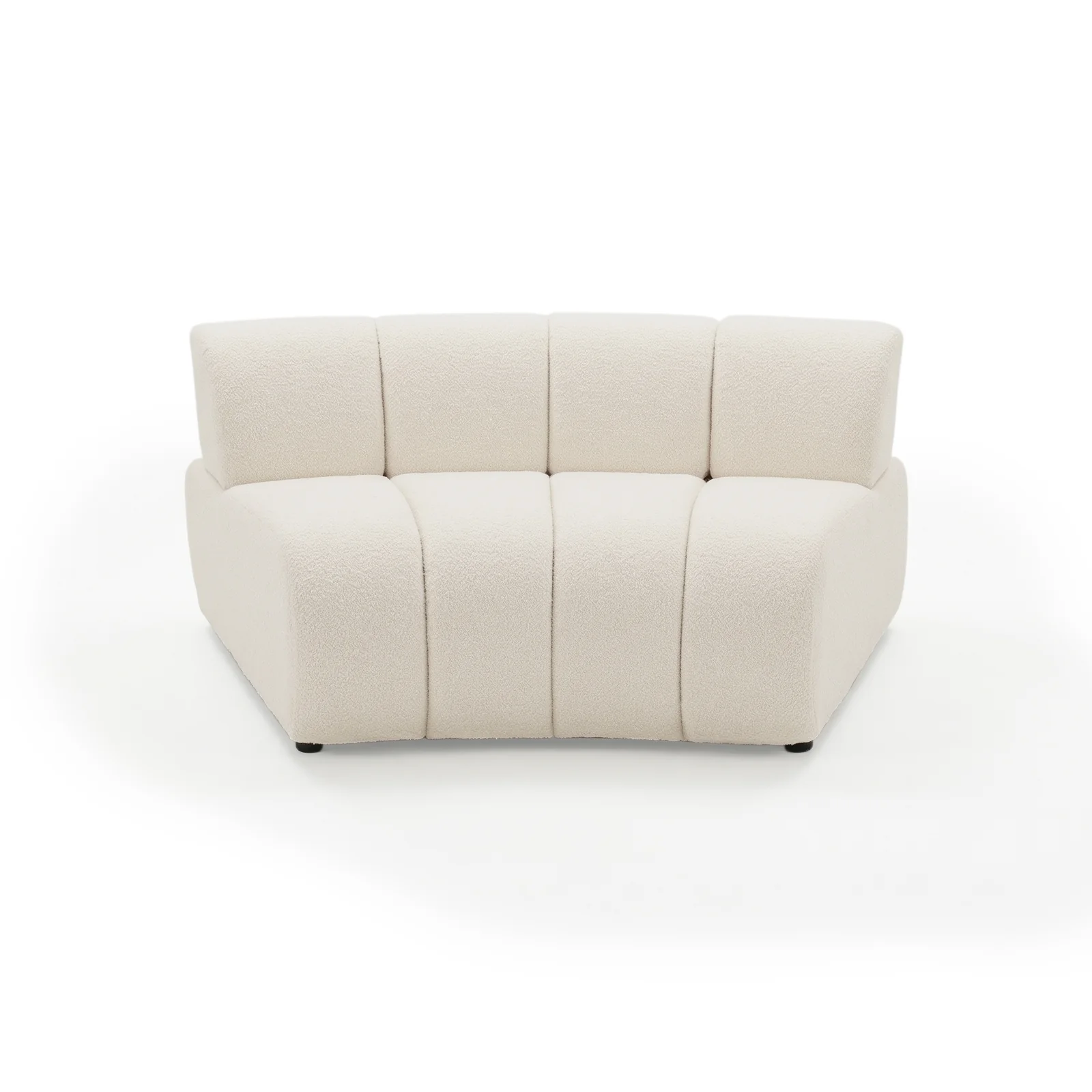 Talven 5 Seater Modular Curved Boucle Sofa in Cream White - Image 5