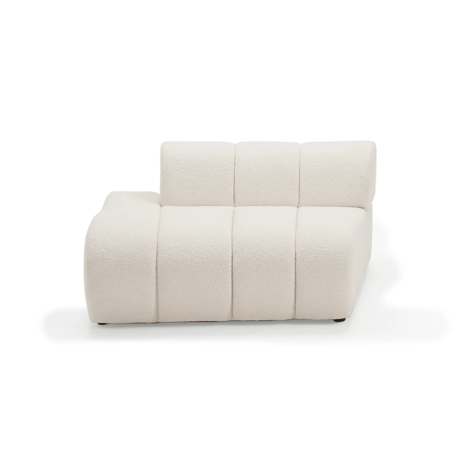 Talven 5 Seater Modular Curved Boucle Sofa in Cream White - Image 6