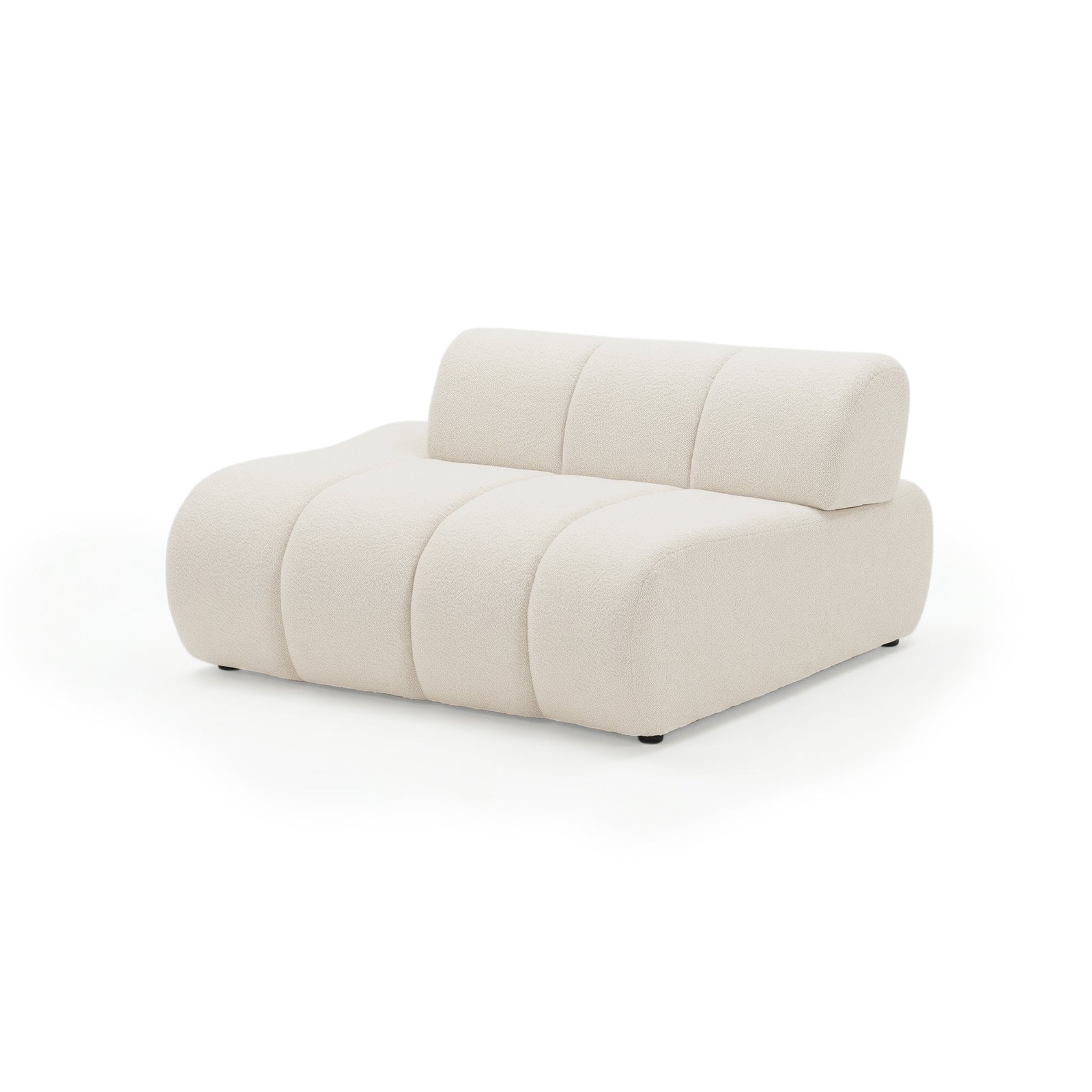Talven 5 Seater Modular Curved Boucle Sofa in Cream White - Image 7