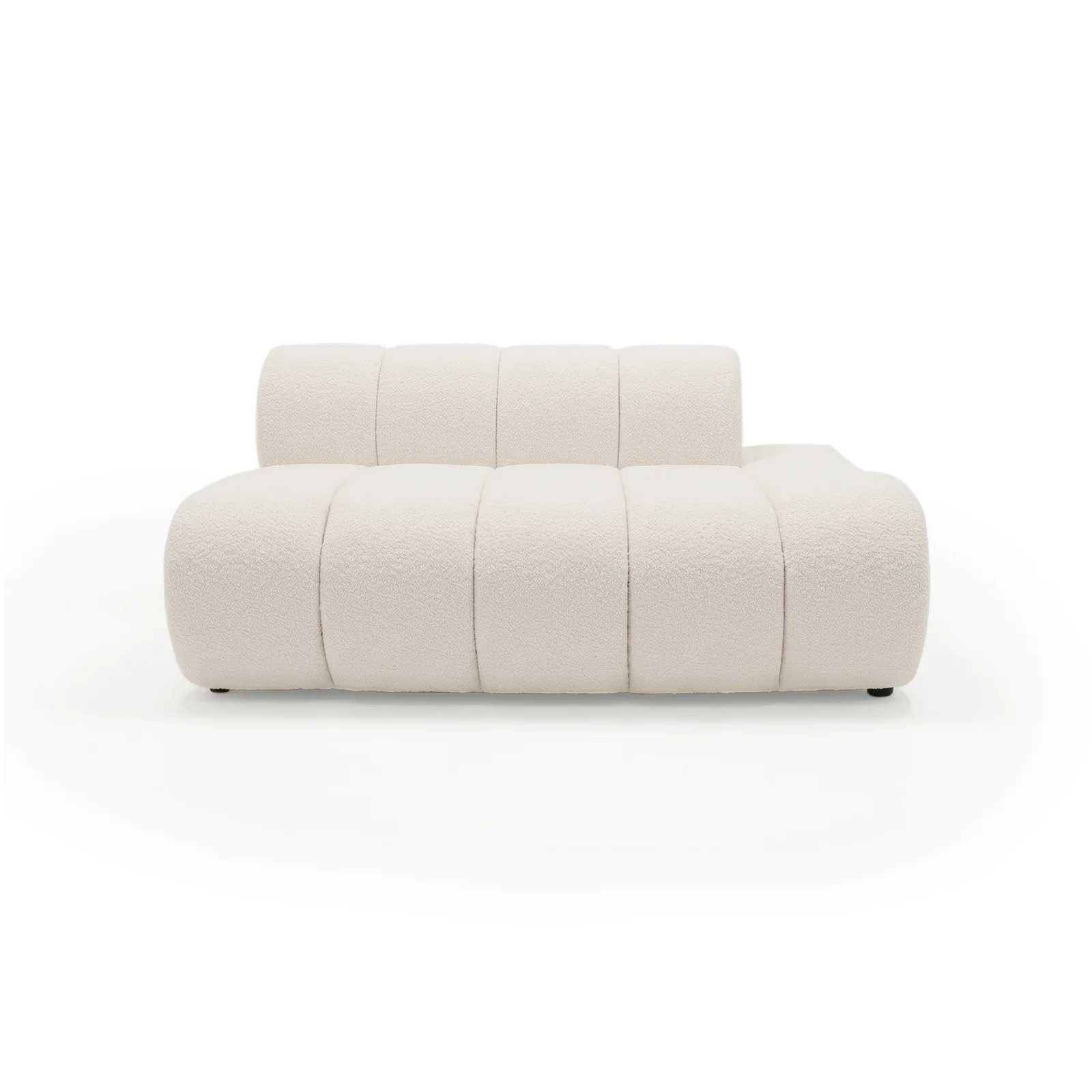 Talven 5 Seater Modular Curved Boucle Sofa in Cream White - Image 9
