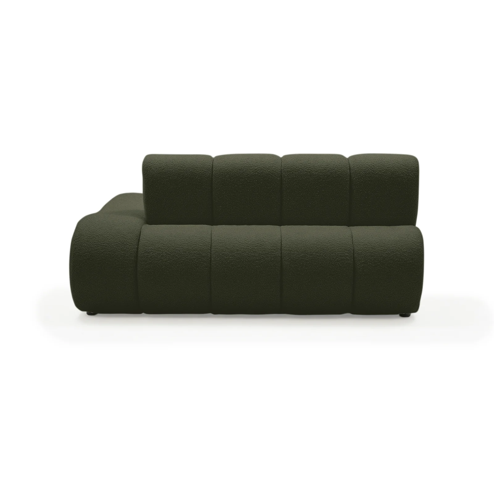 Talven 5 Seater Modular Curved Boucle Sofa in Dark Forest Green - Image 10