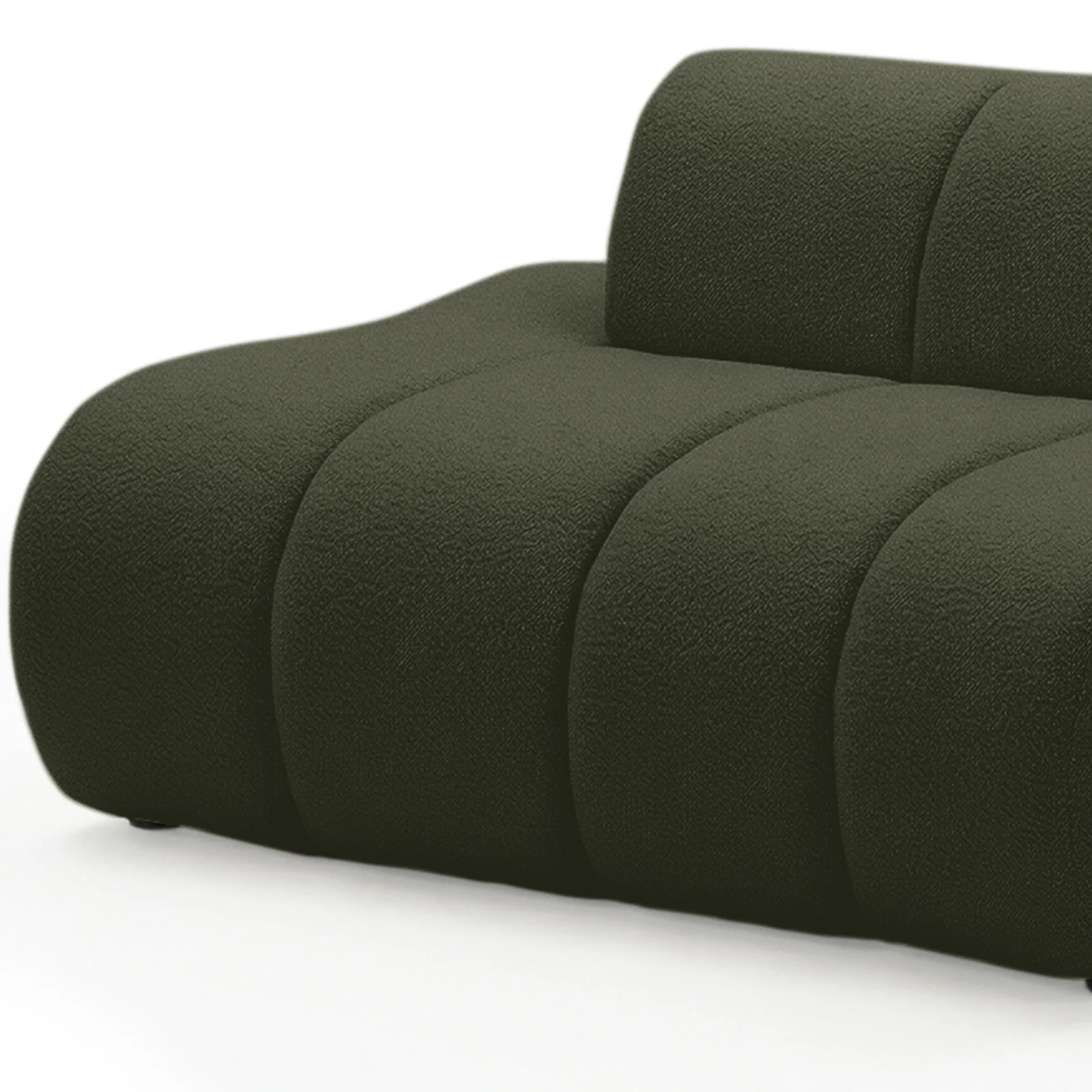 Talven 5 Seater Modular Curved Boucle Sofa in Dark Forest Green - Image 11